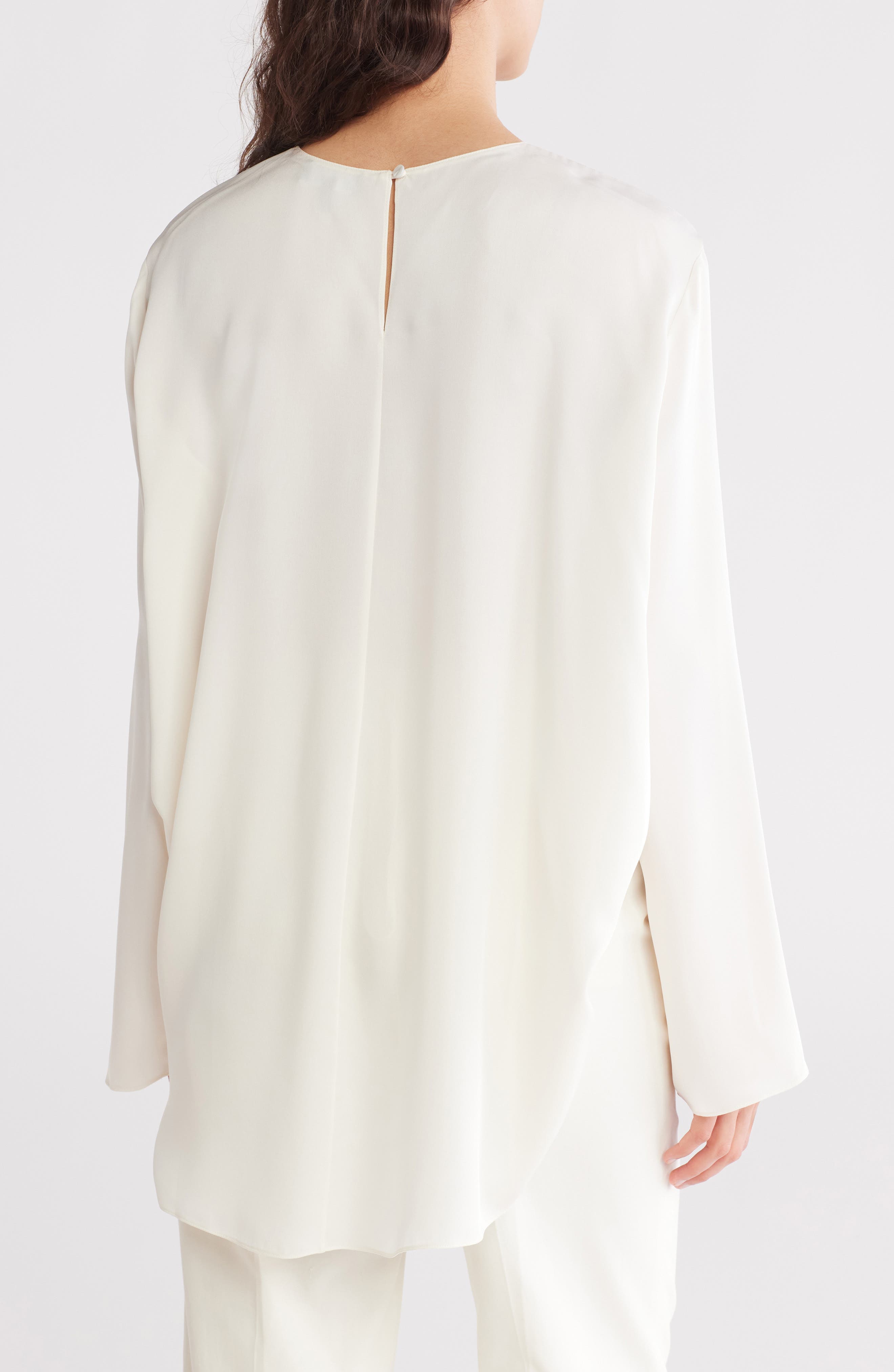 Long Sleeve Silk Cape Top - image 2
