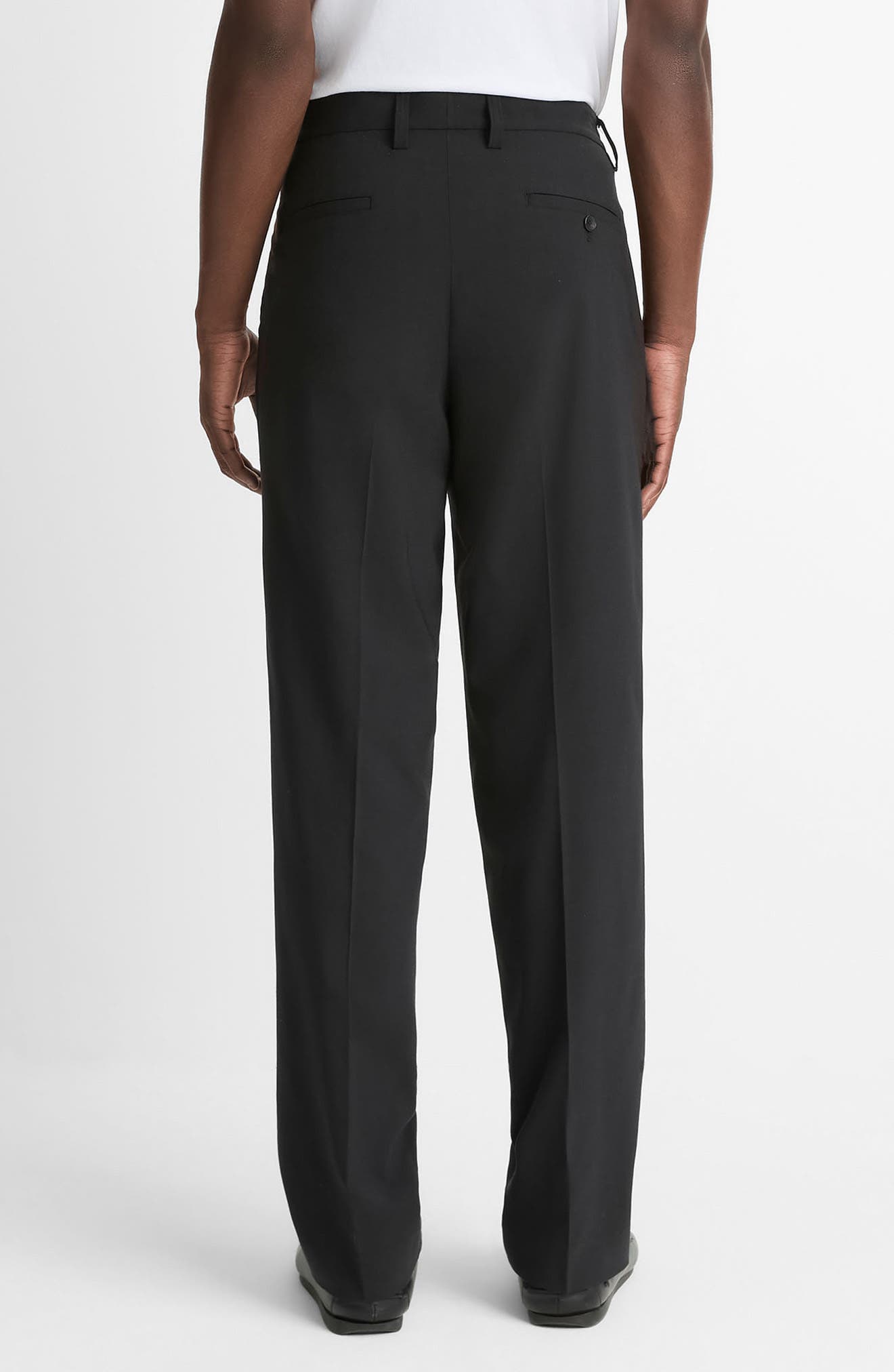 Pleated Black Stretch Dress Pants - image 2