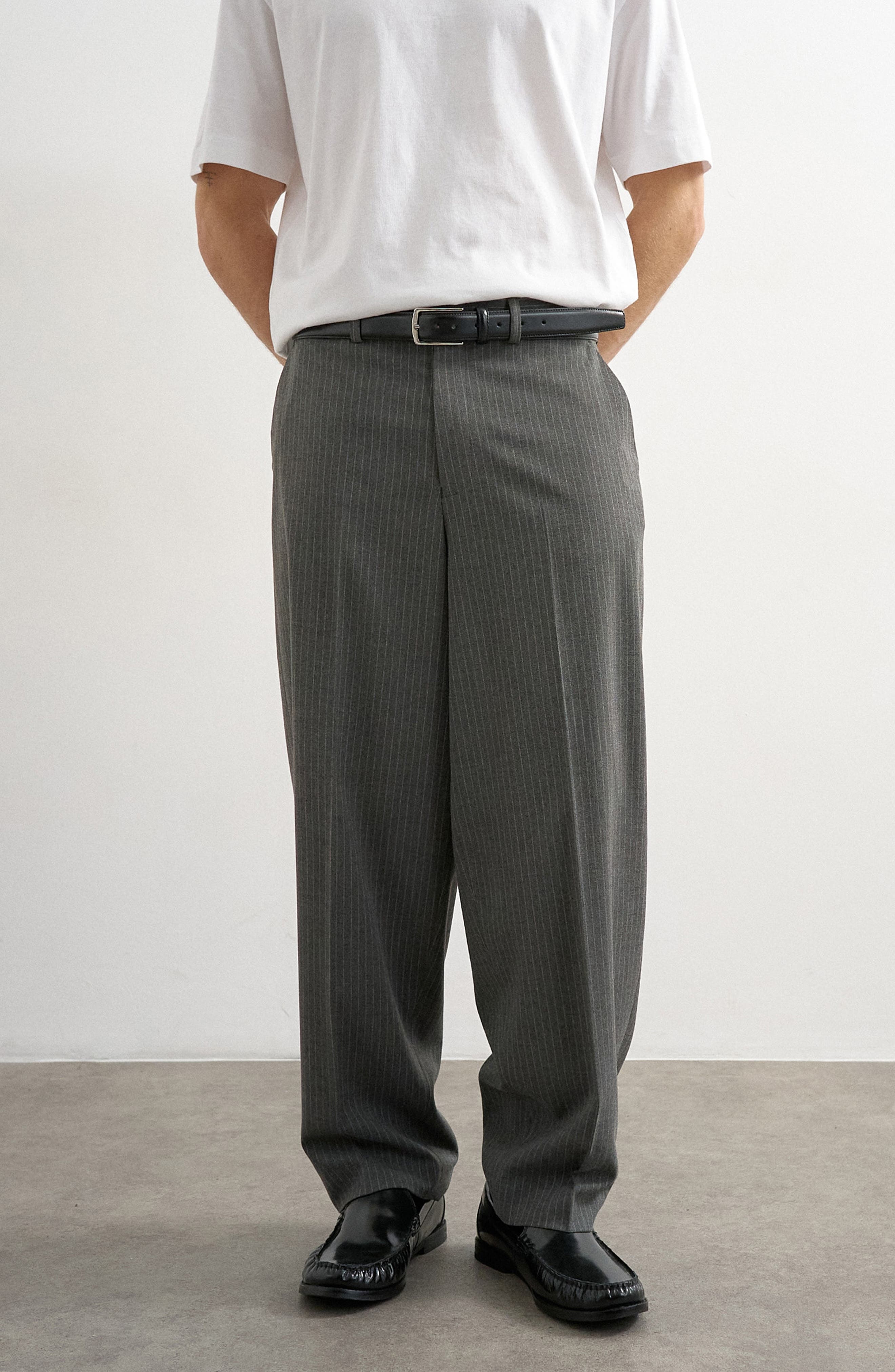 Pinstripe Straight Leg Pants - image 1