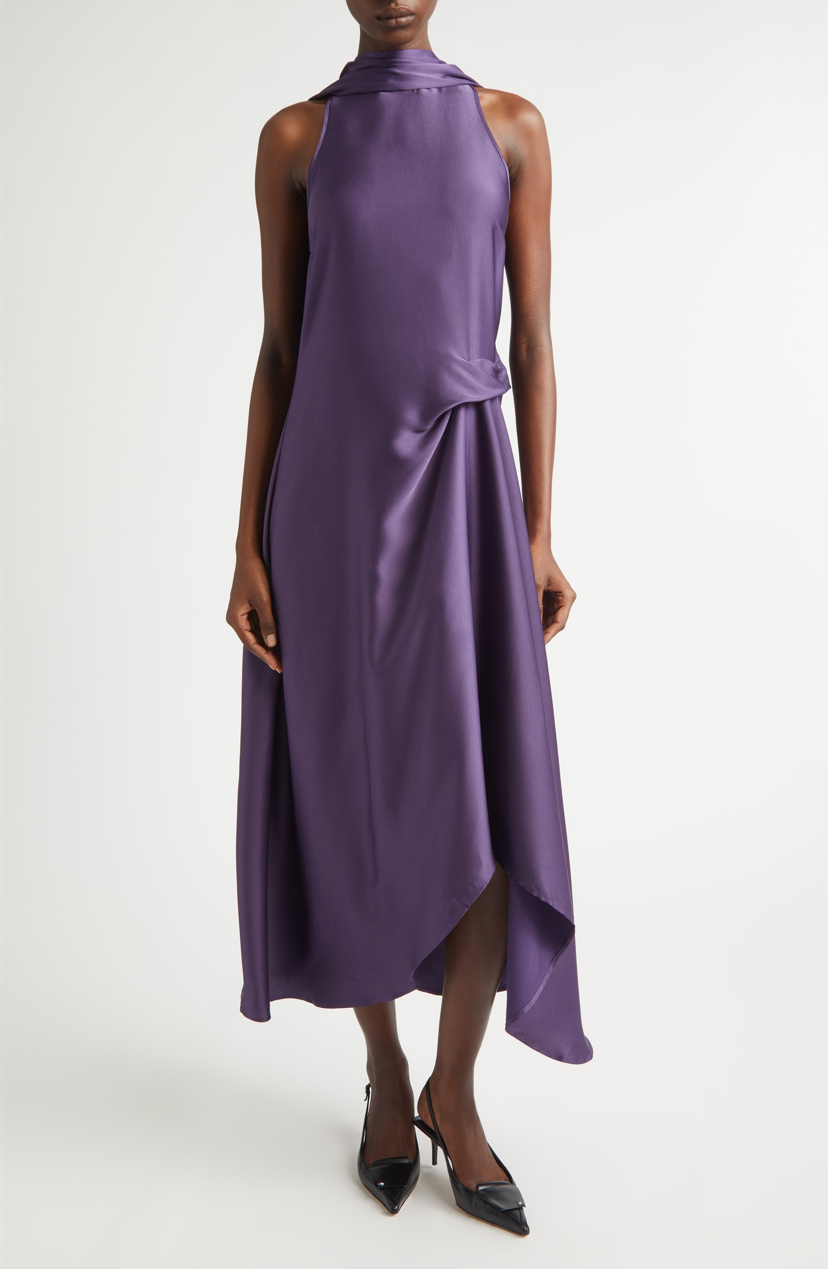 Michelle Satin Cocktail Dress - image 1