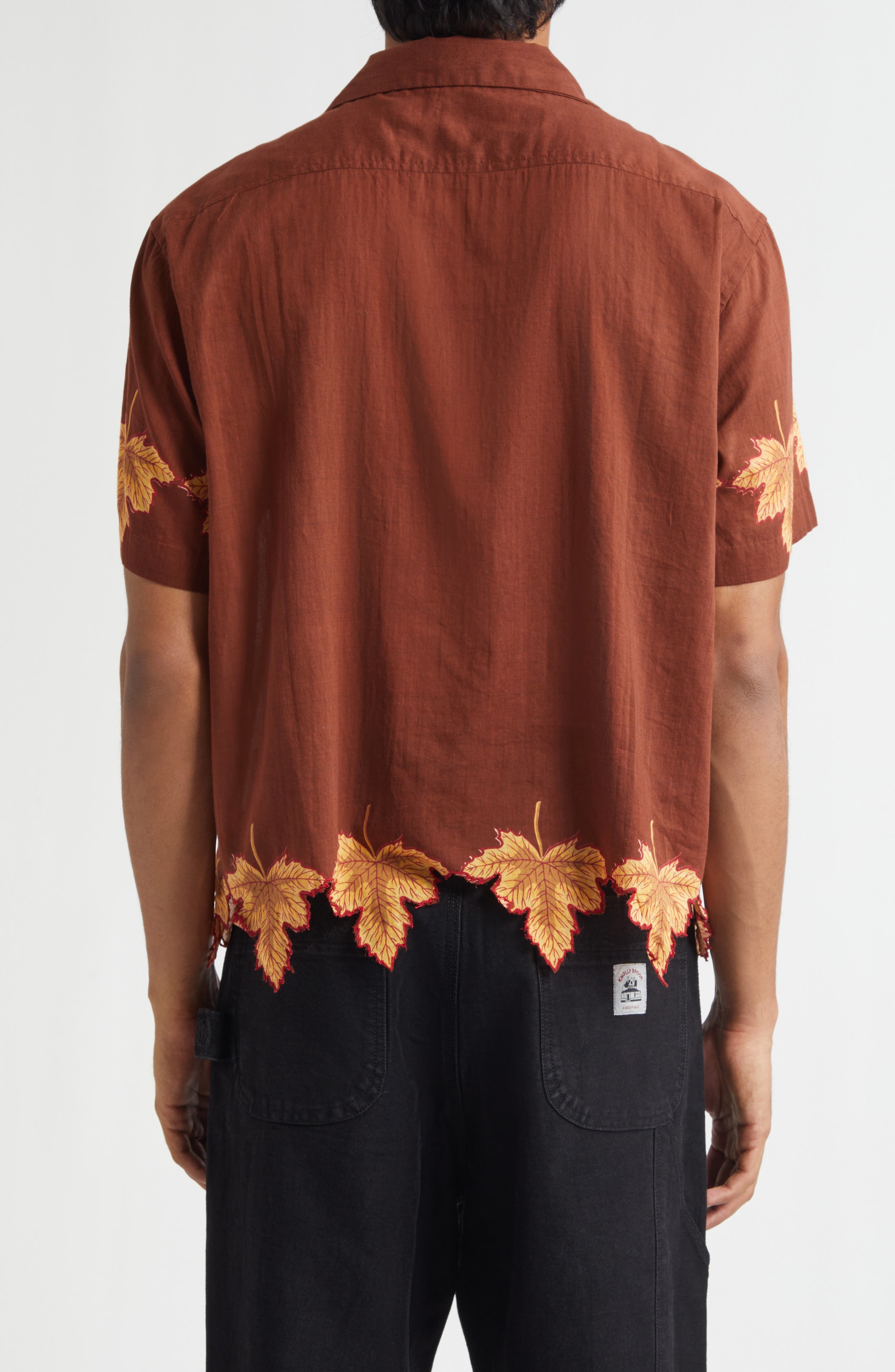 Harvest Floor Leaf Applique Camp Shirt - image 2