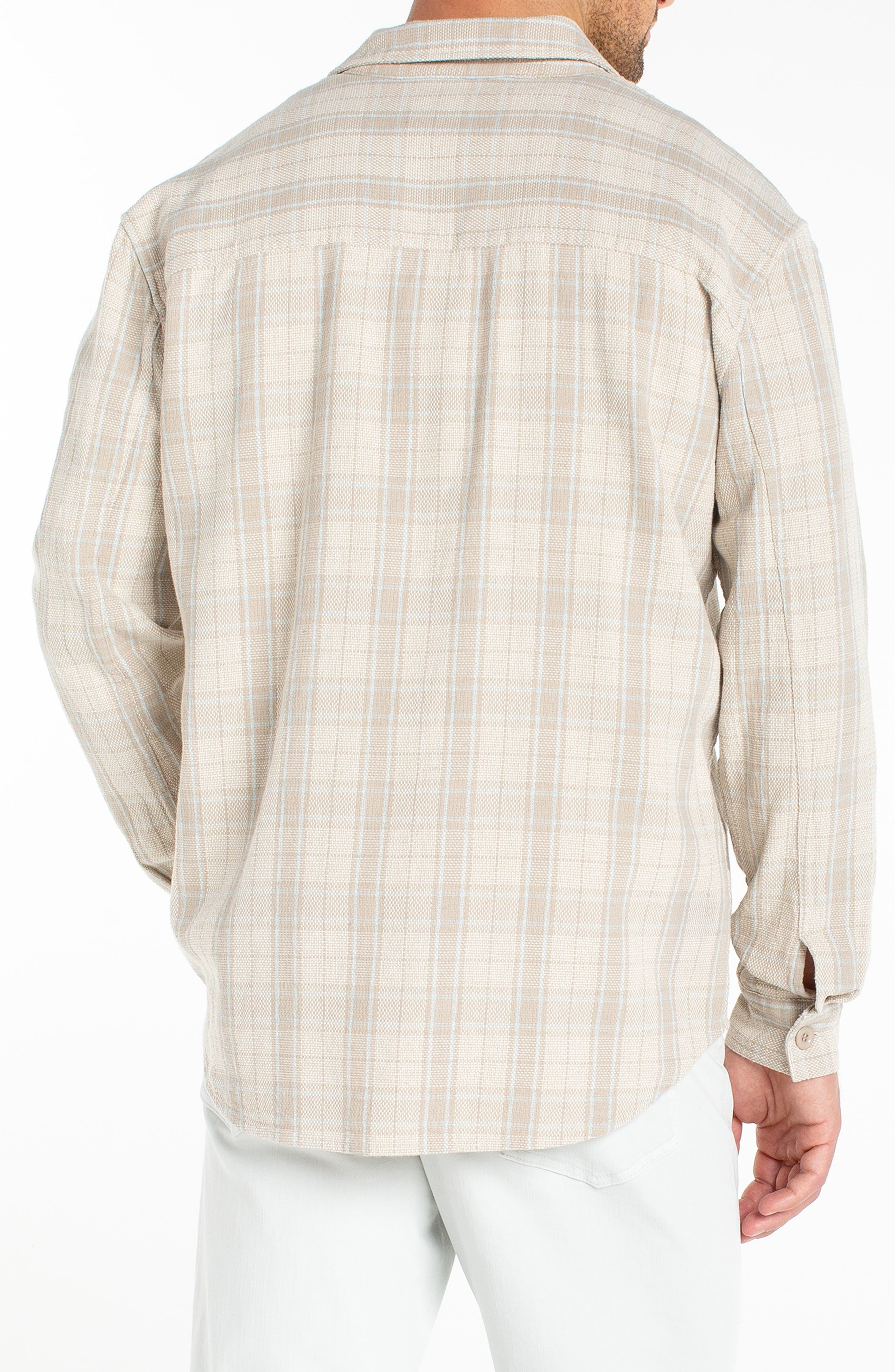 Plaid Flap Pocket Cotton & Linen Overshirt - image 2
