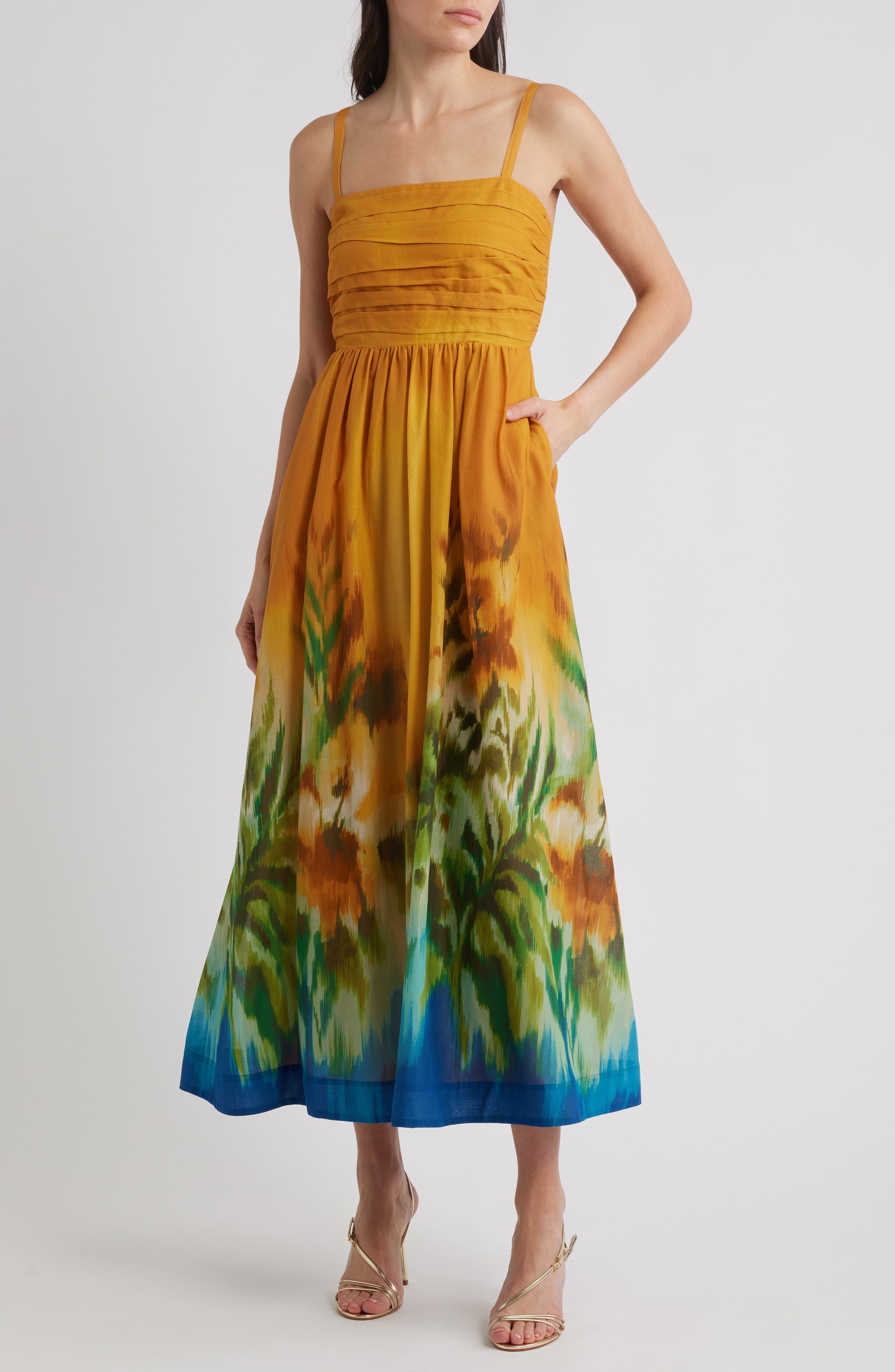 Placed Foral Cotton Dress - image 1