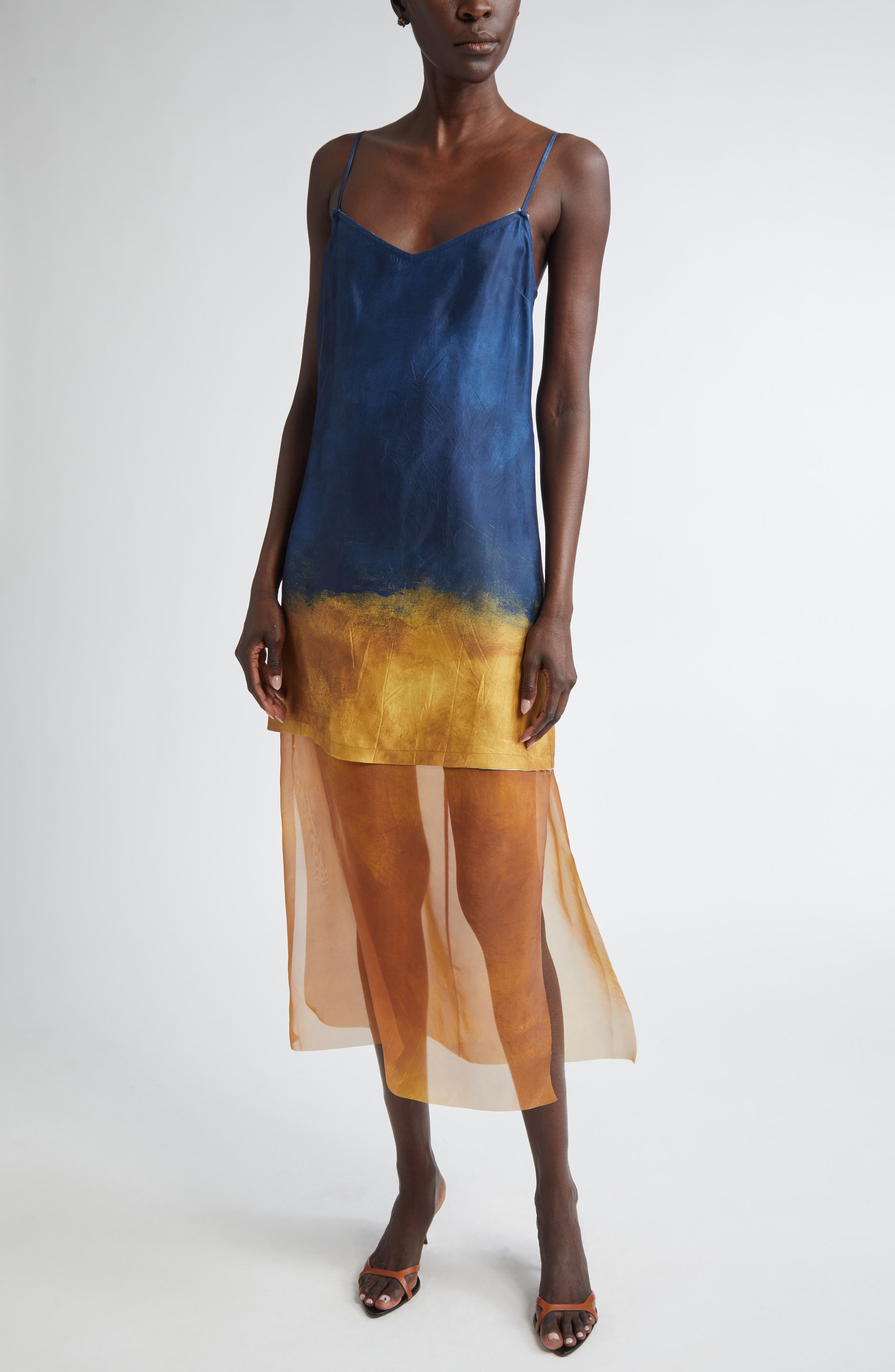 Painted Stripe Slip Dress - image 1