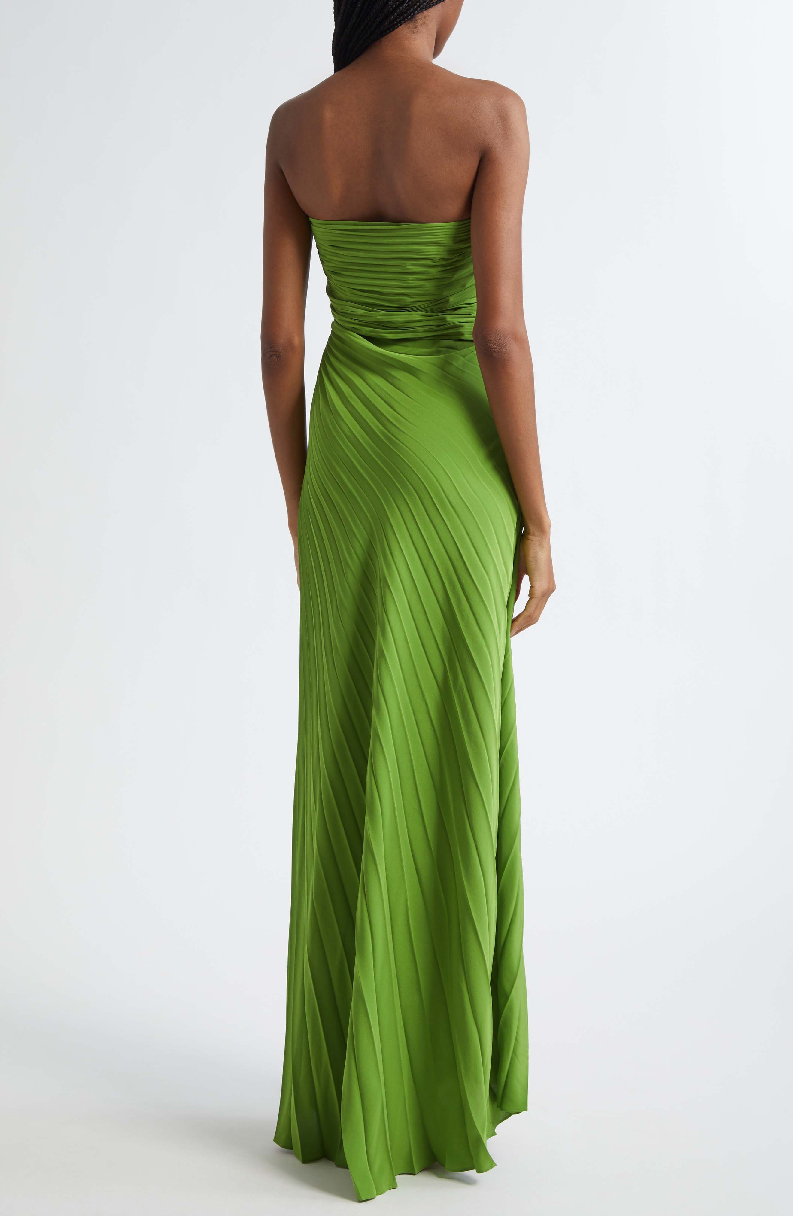 Bianca Pleated Strapless Gown - image 4
