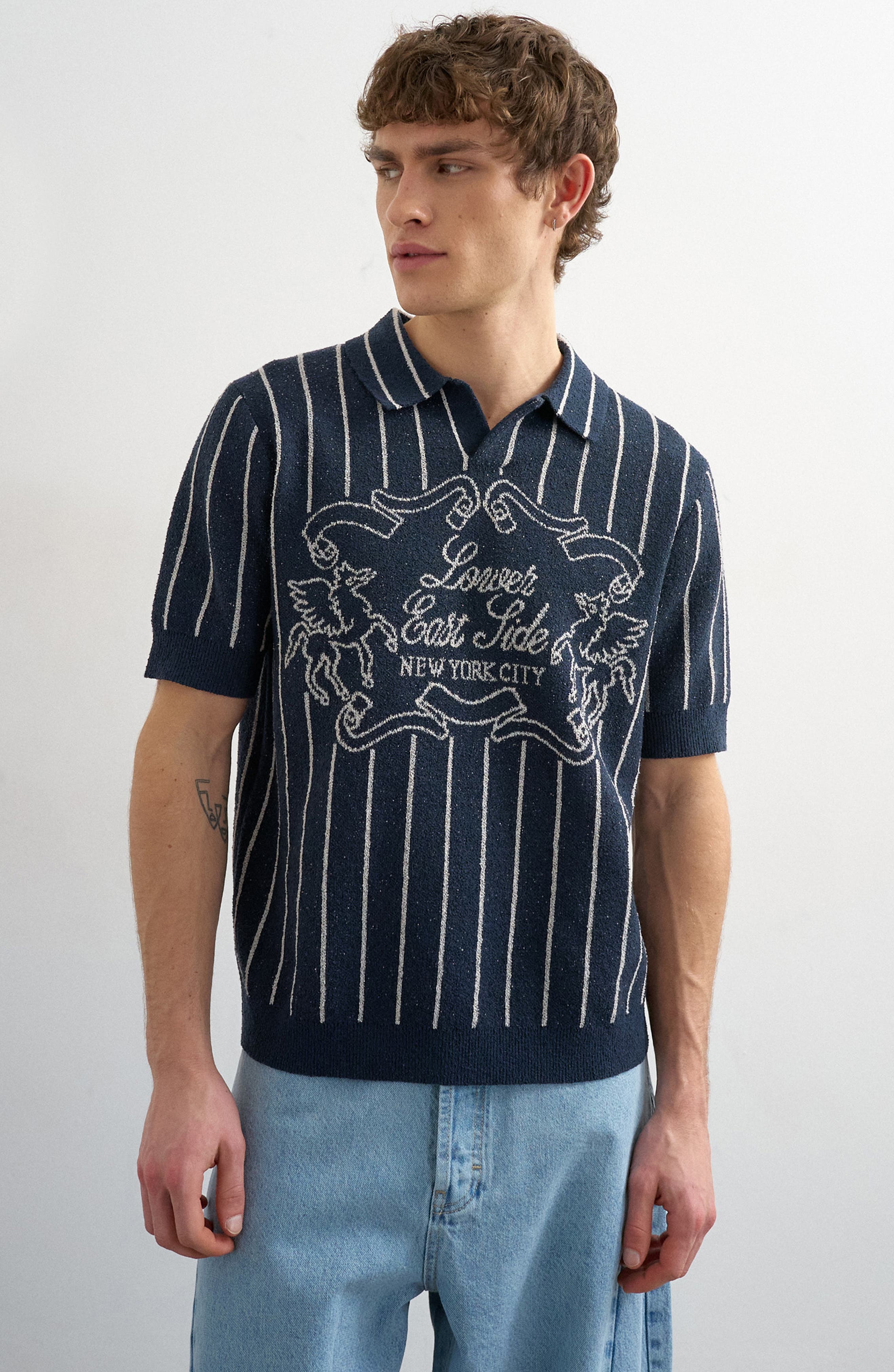 Lower East Side Johnny Collar Jacquard Polo Sweater - image 1