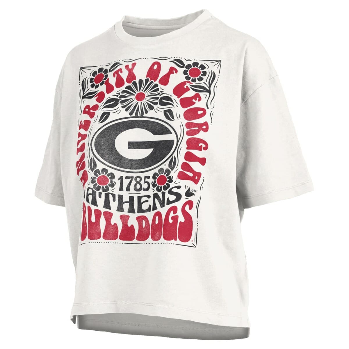 Women's Pressbox White Georgia Bulldogs Harmony Oversized T-Shirt - image 2
