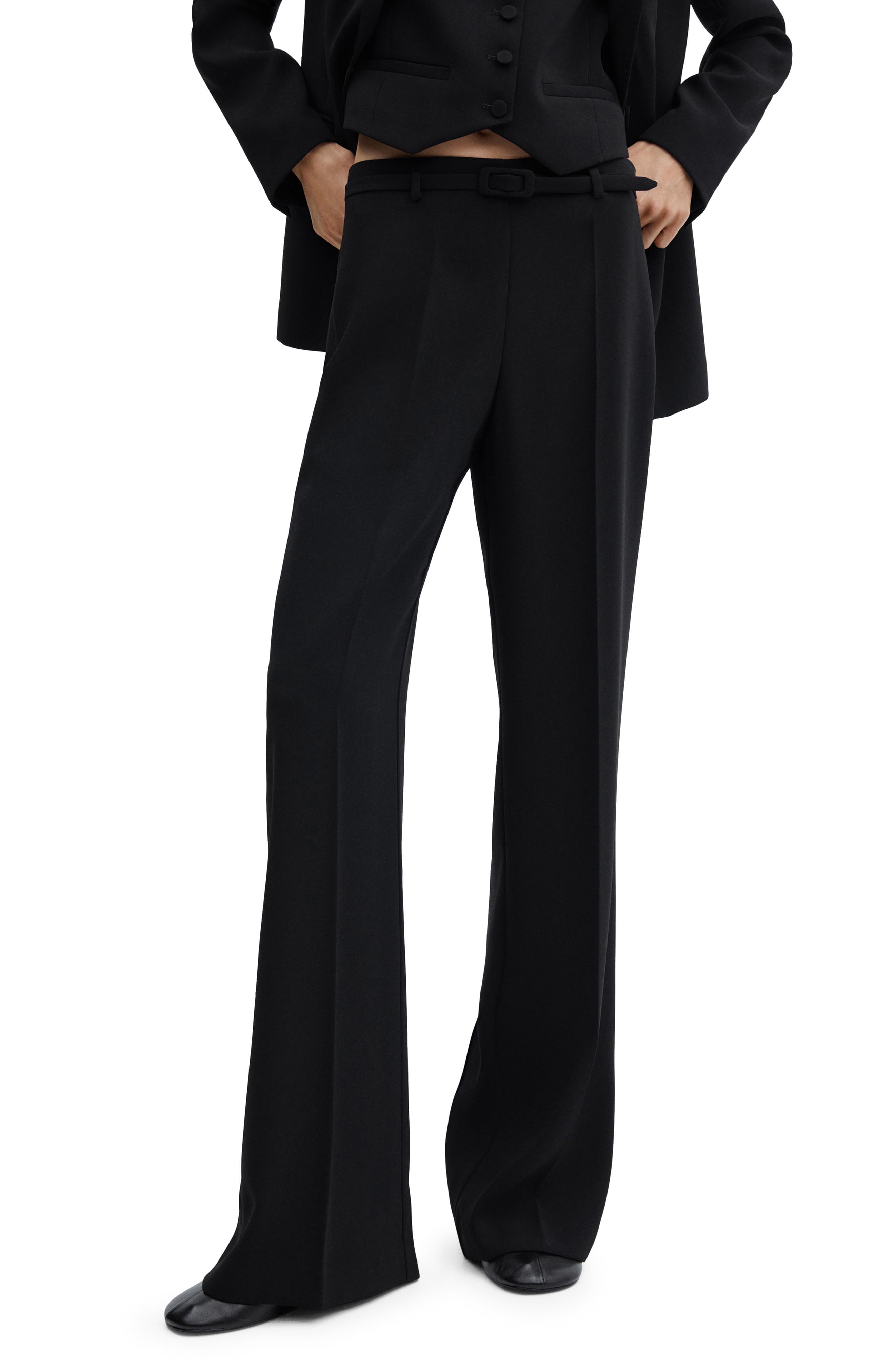 Belted Wide Leg Ankle Pants - image 1