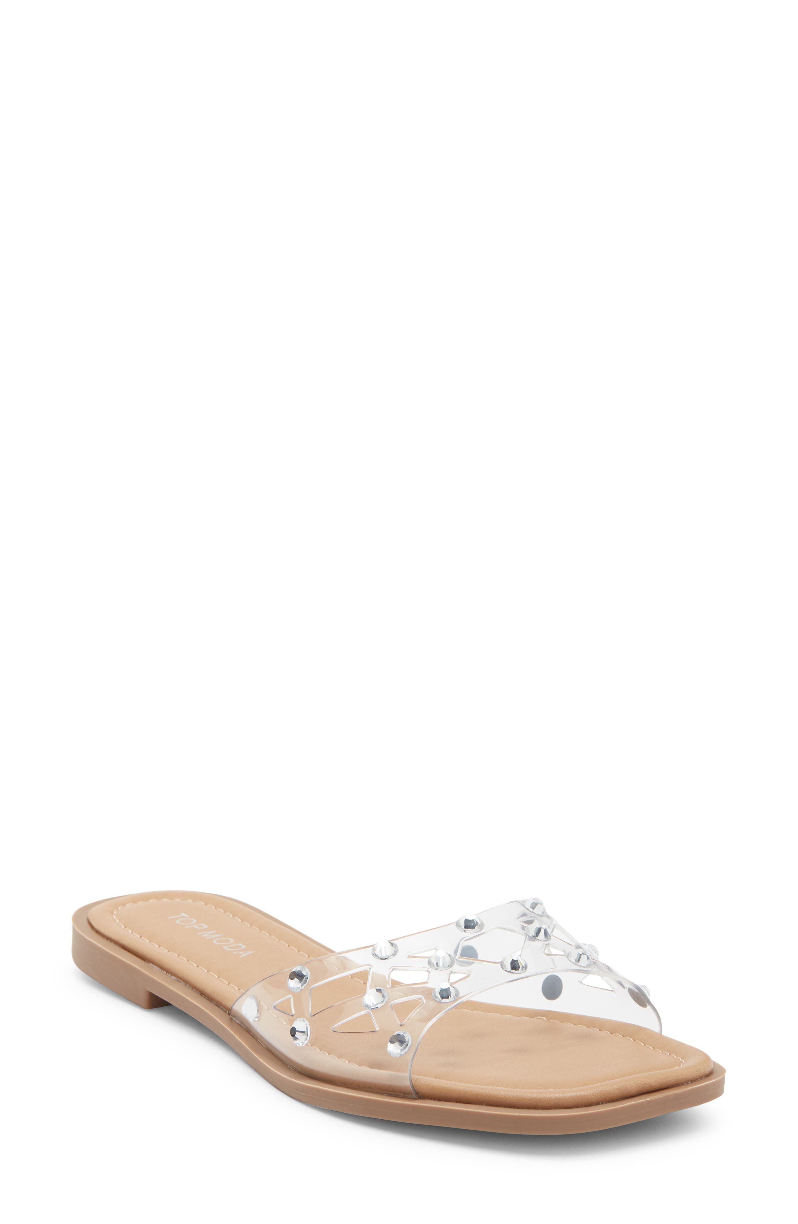 Zita Rhinestone Strap Slide Sandal - image 3