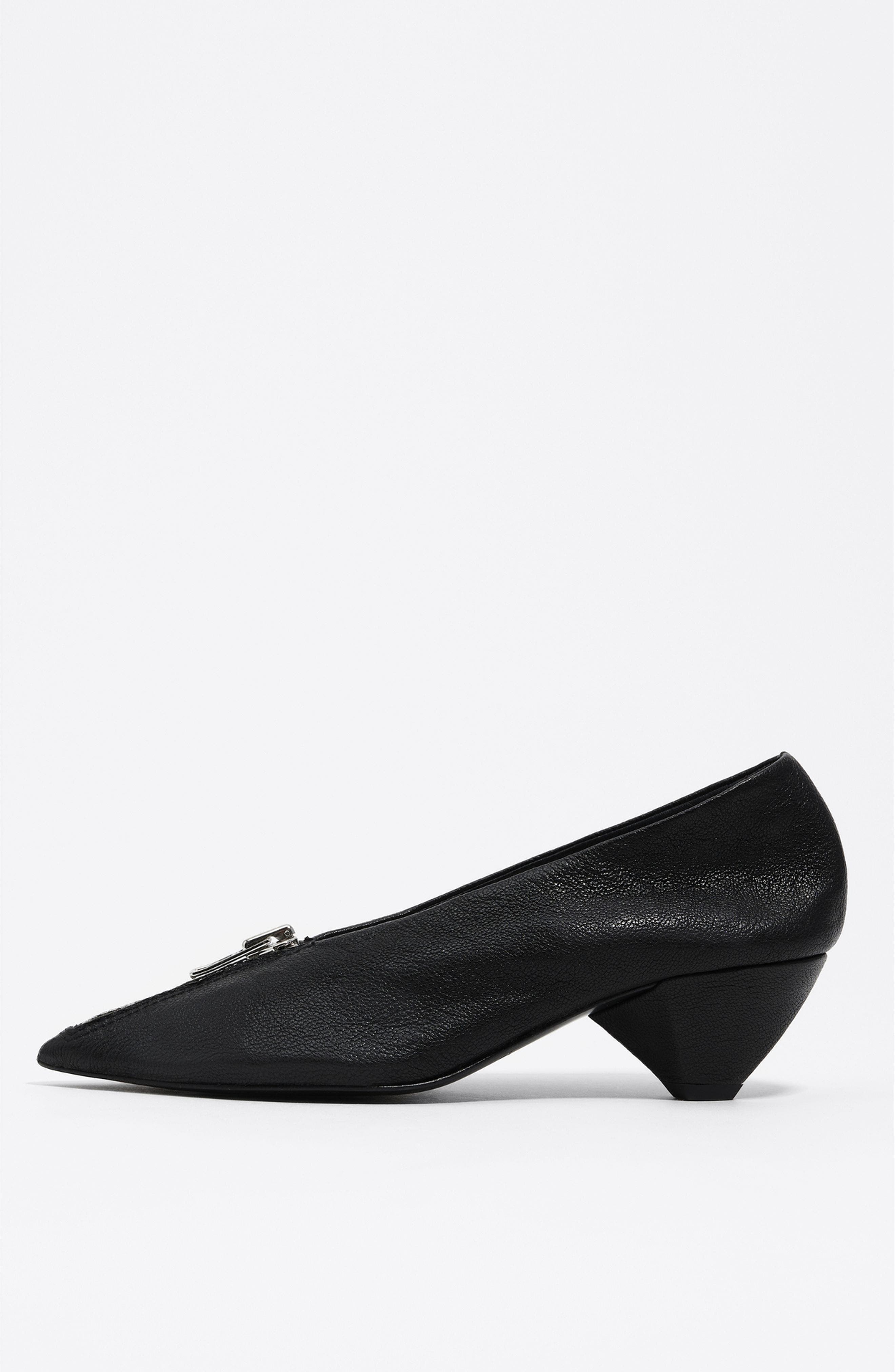 Leather Mid-Heel Pump - image 1