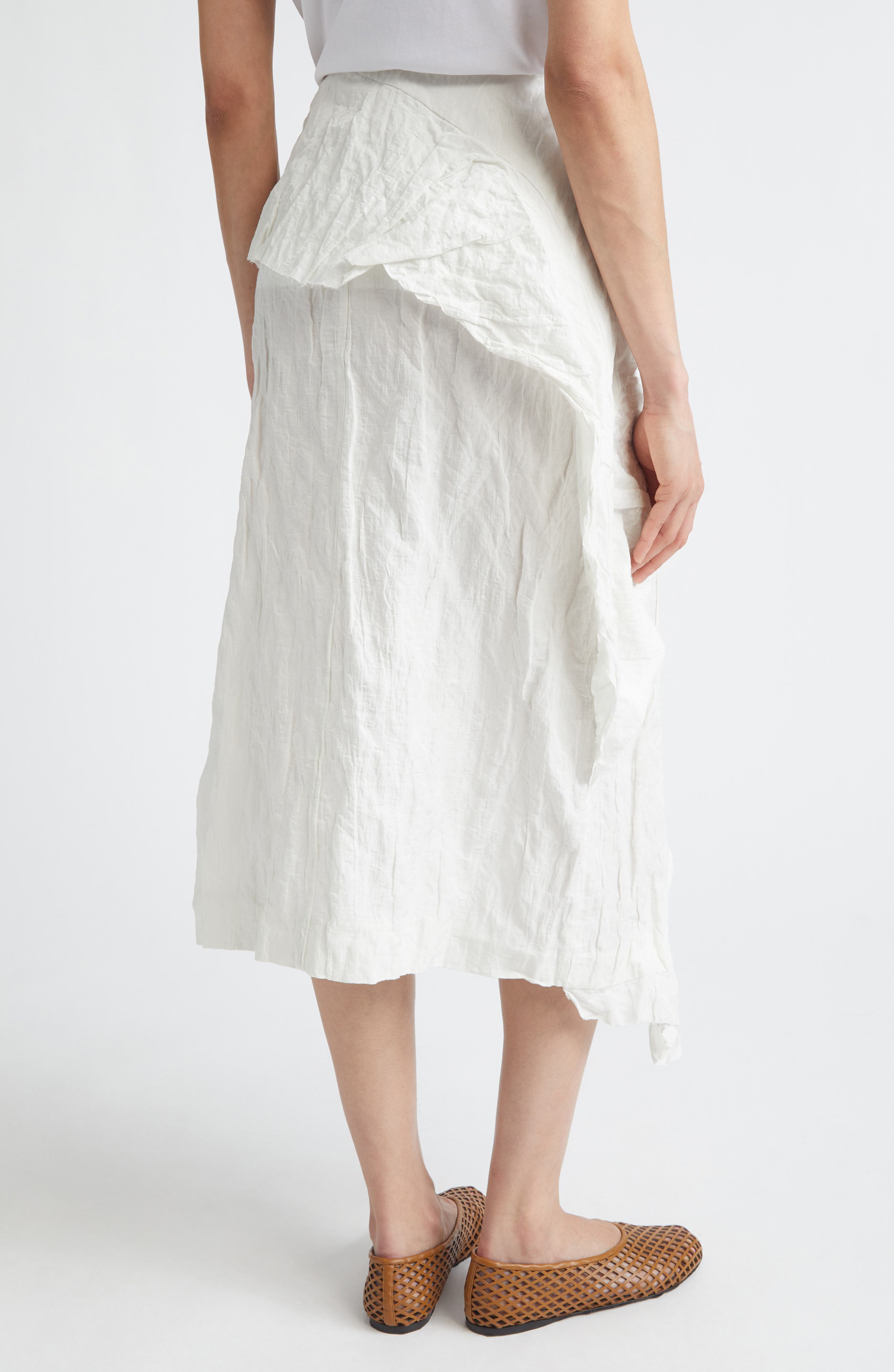 Hansly Crinkle Cotton Blend Midi Skirt - image 2