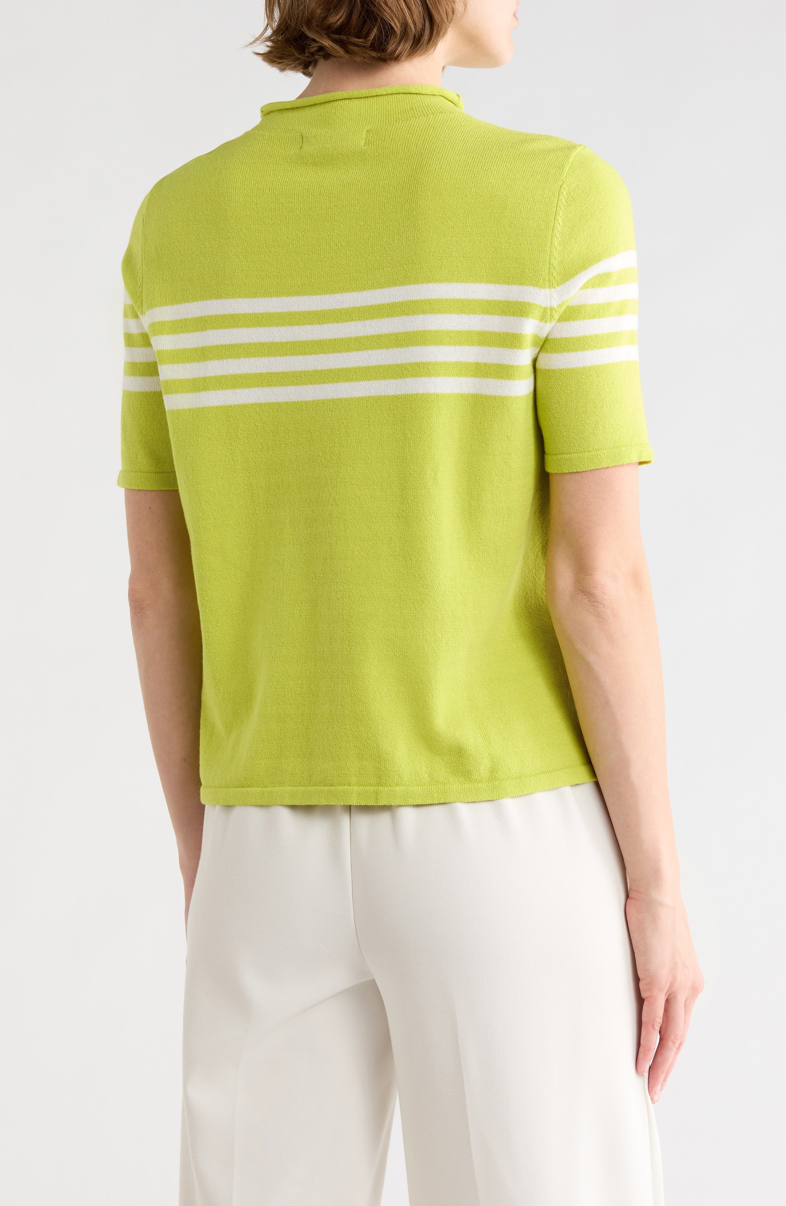 Stripe Short Sleeve Sweater - image 2
