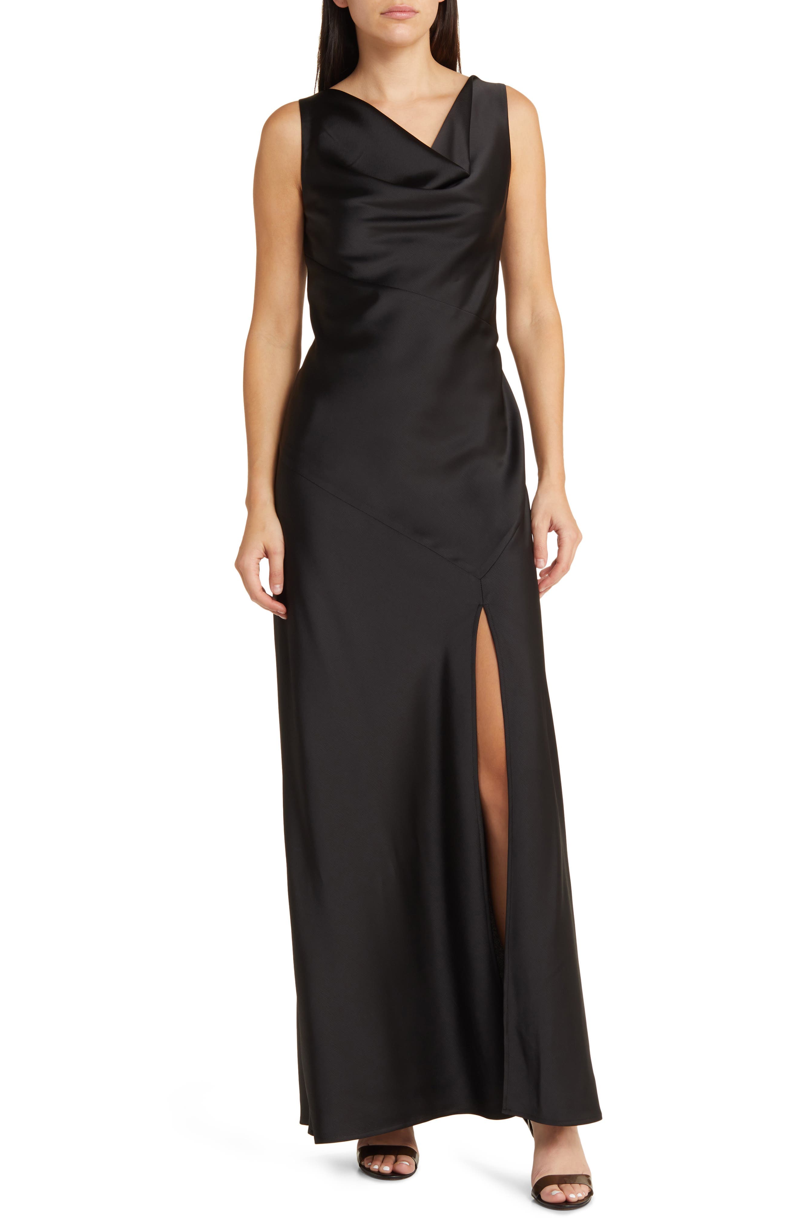 The Lea Cowl Neck Satin Gown - image 1