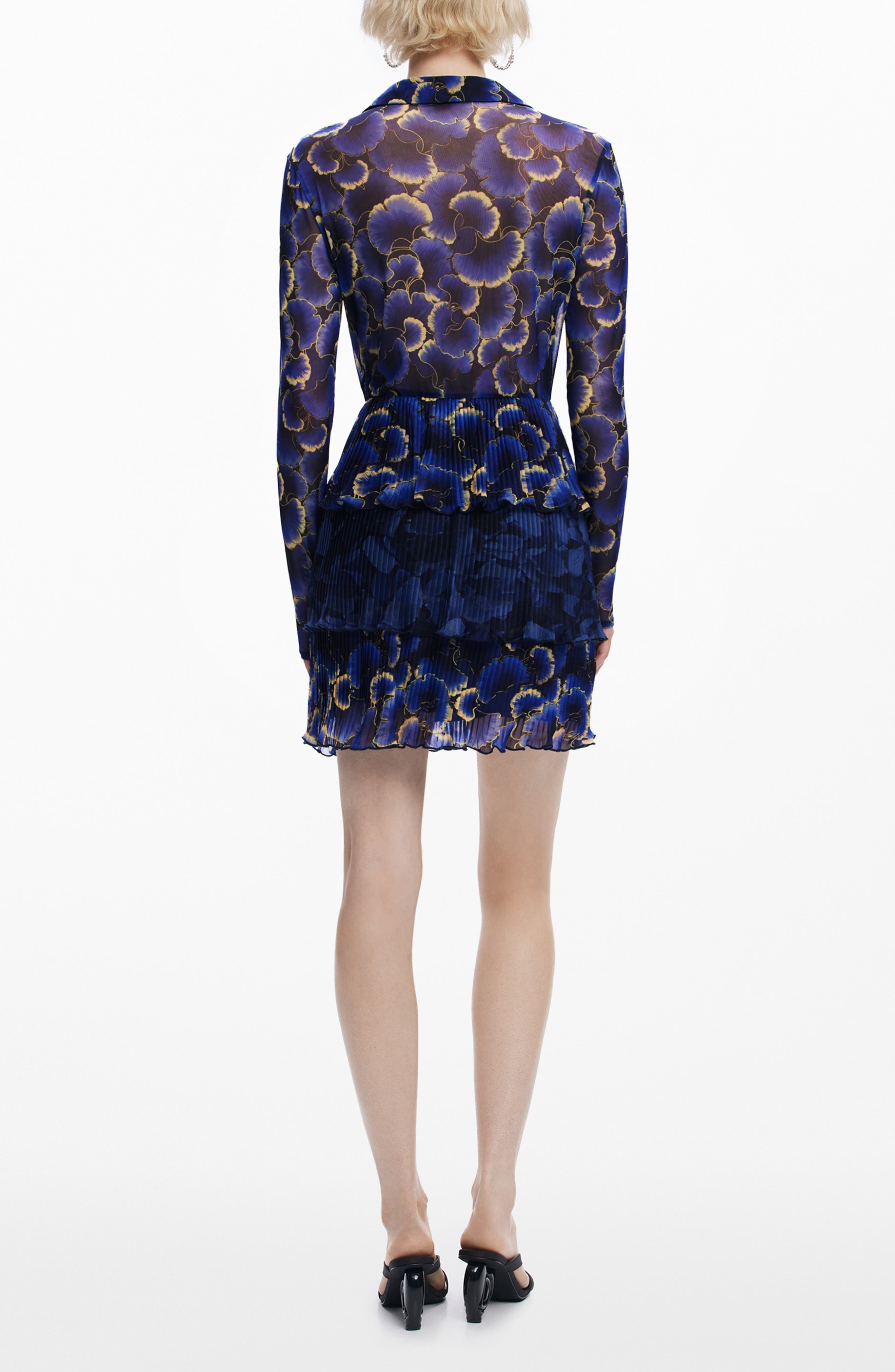 Floral Print Long Sleeve Minidress - image 2