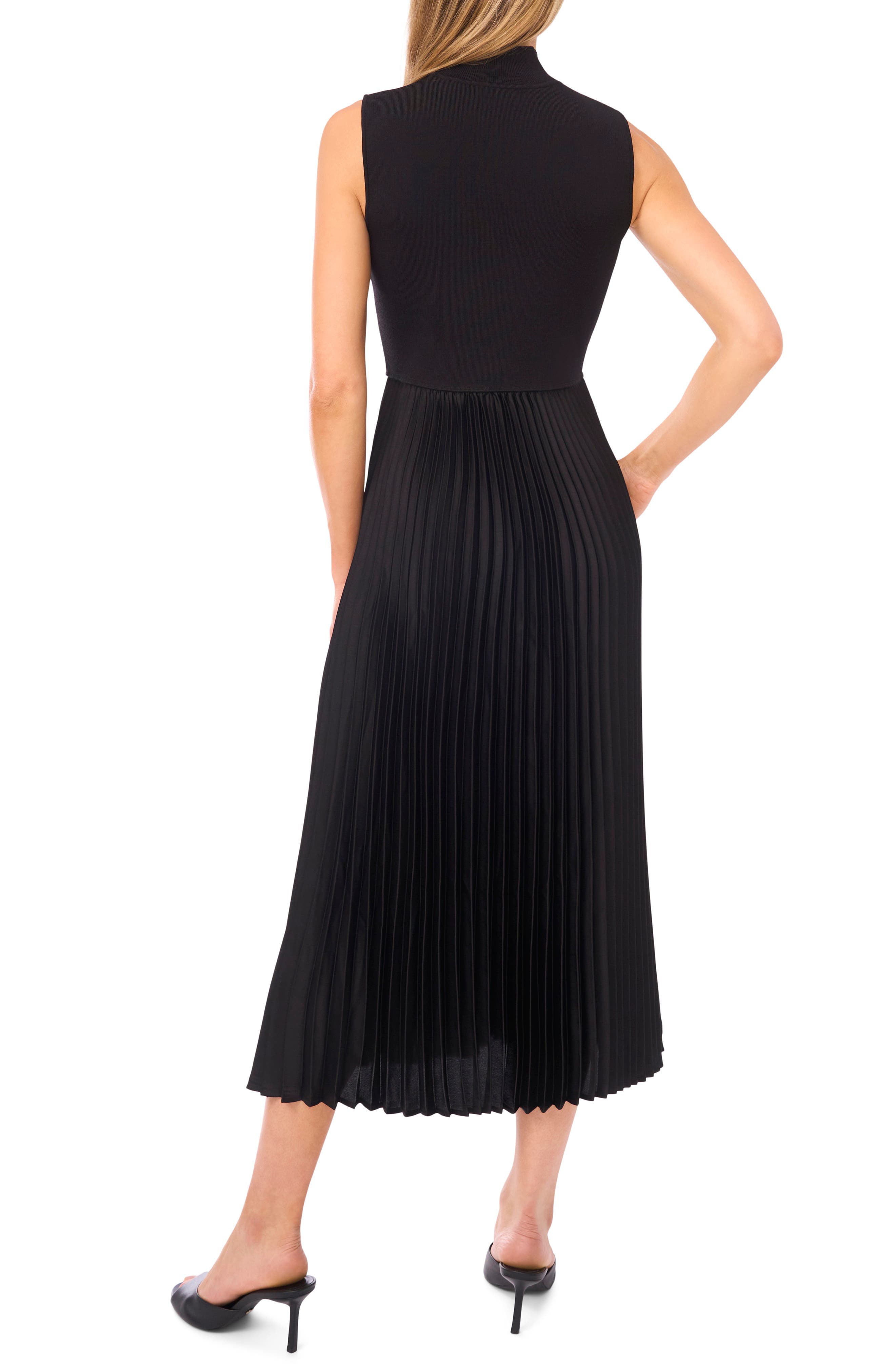 Mixed Media Sleeveless Midi Dress - image 2
