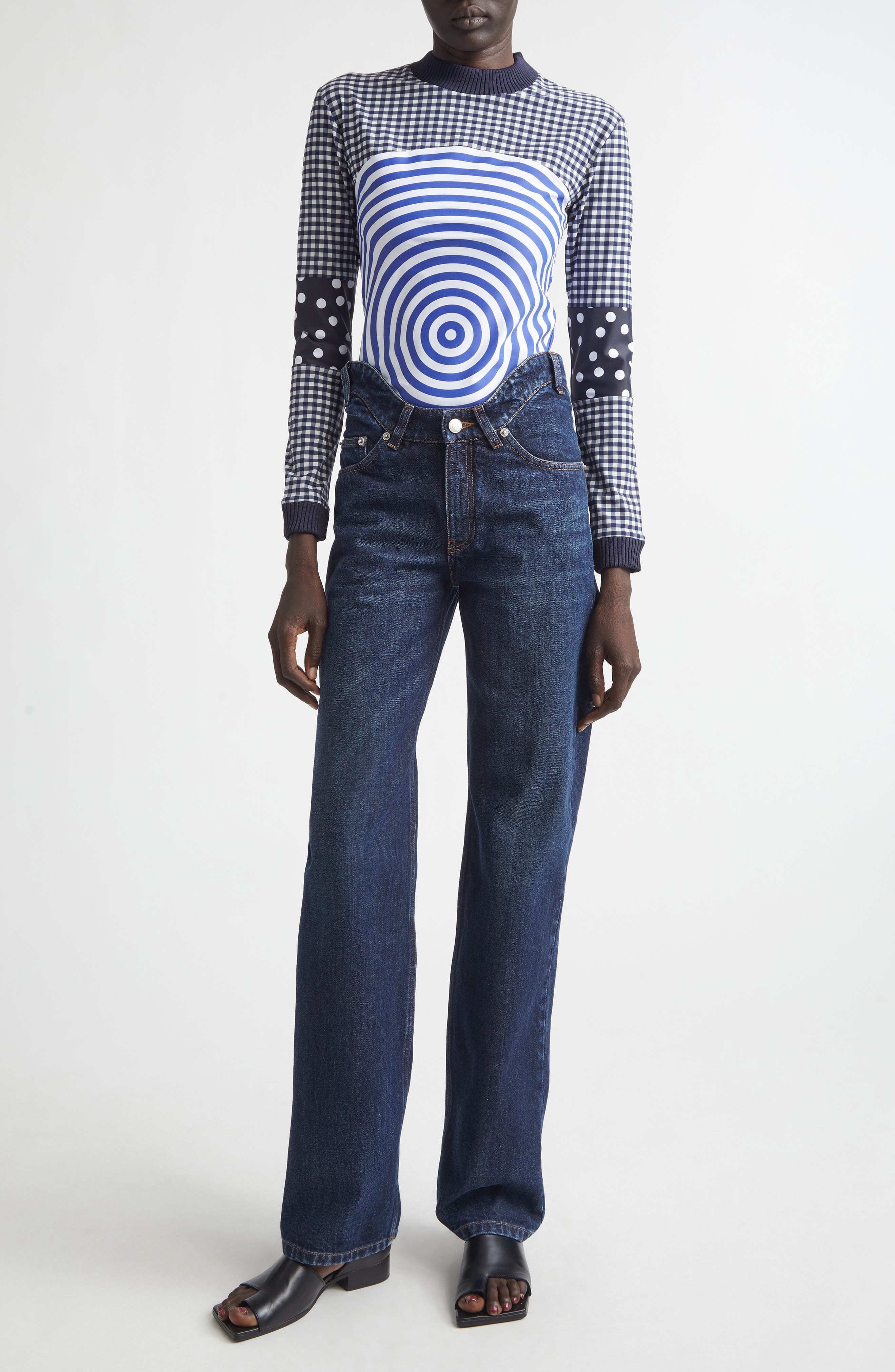 Curvy Waistband Straight Leg Jeans - image 2