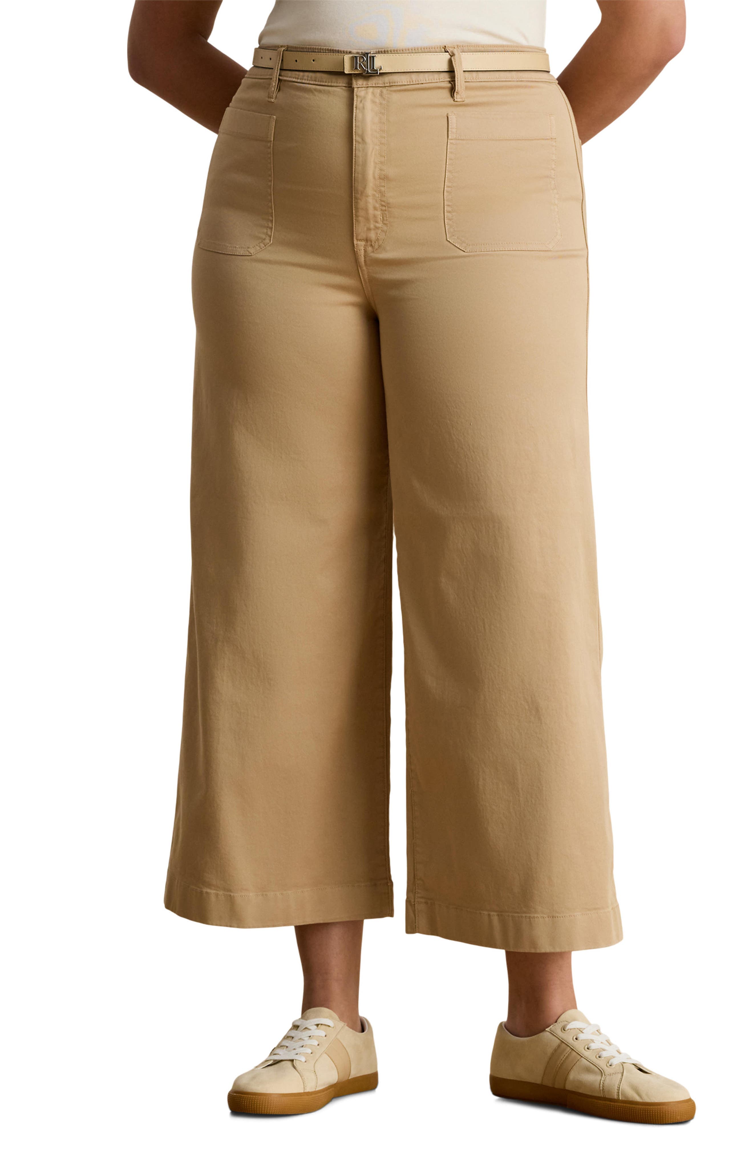 Yurshane Crop Wide Leg Chino Pants - image 1