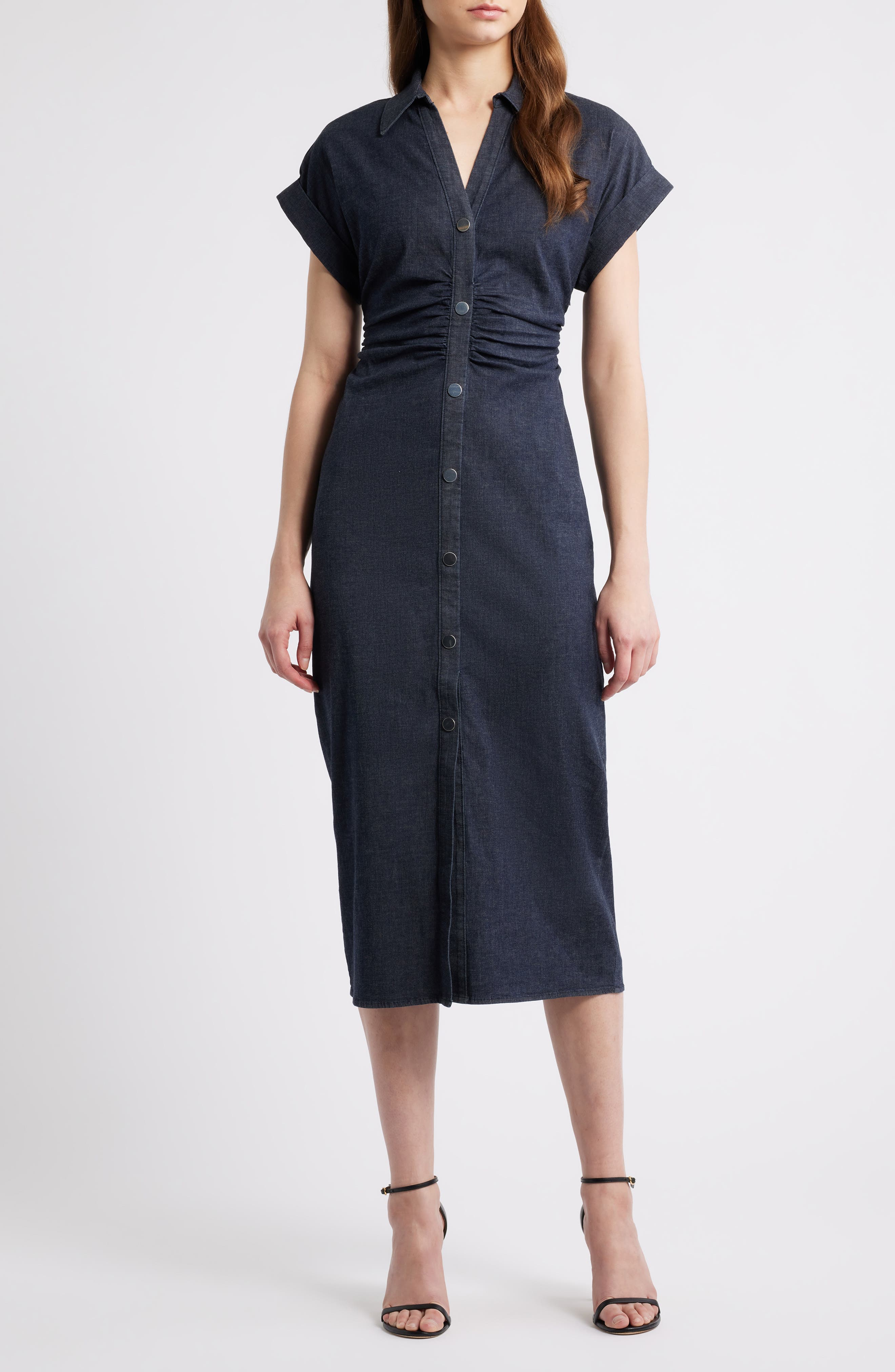 Denim Midi Shirtdress - image 1