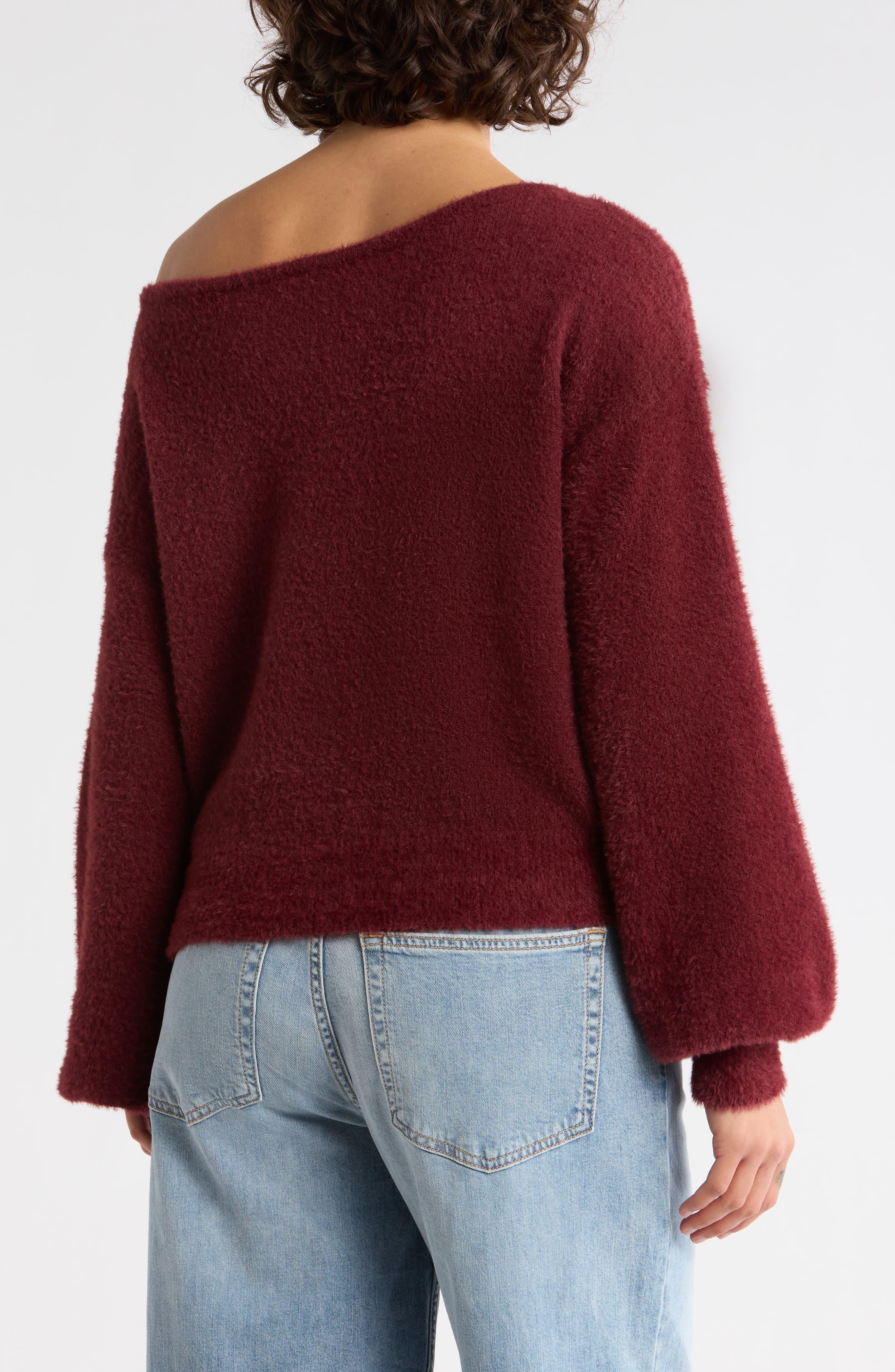 Eyelash Knit Off-the-Shoulder Sweater - image 4