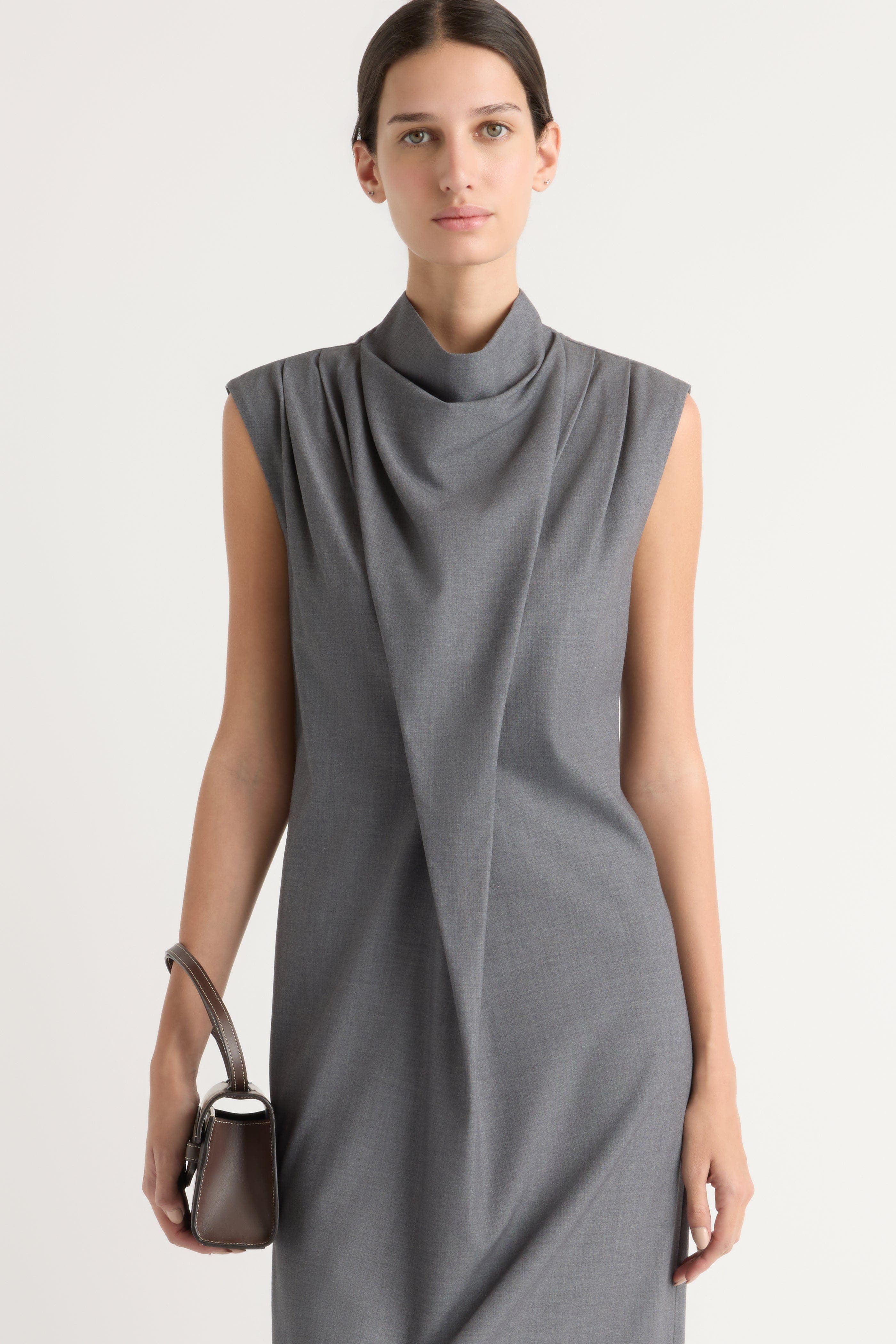 Amara Gathered-Neck Drape Dress - image 2