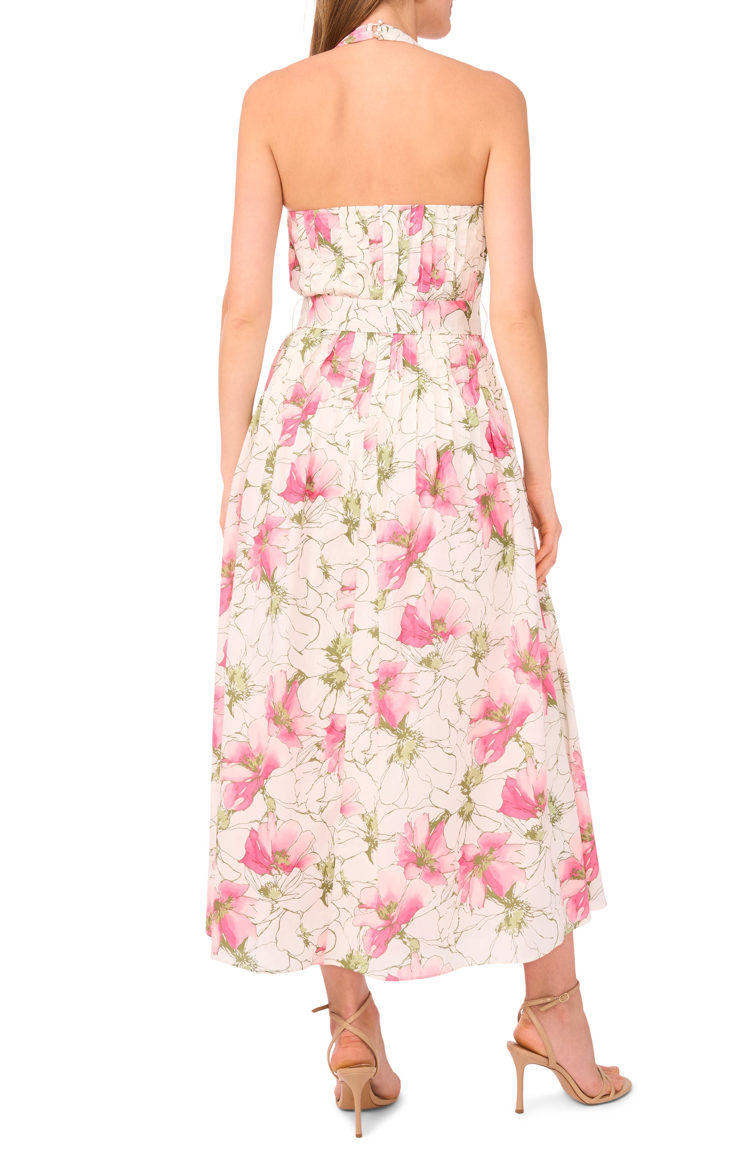 Floral Cotton Halter Maxi Dress - image 2