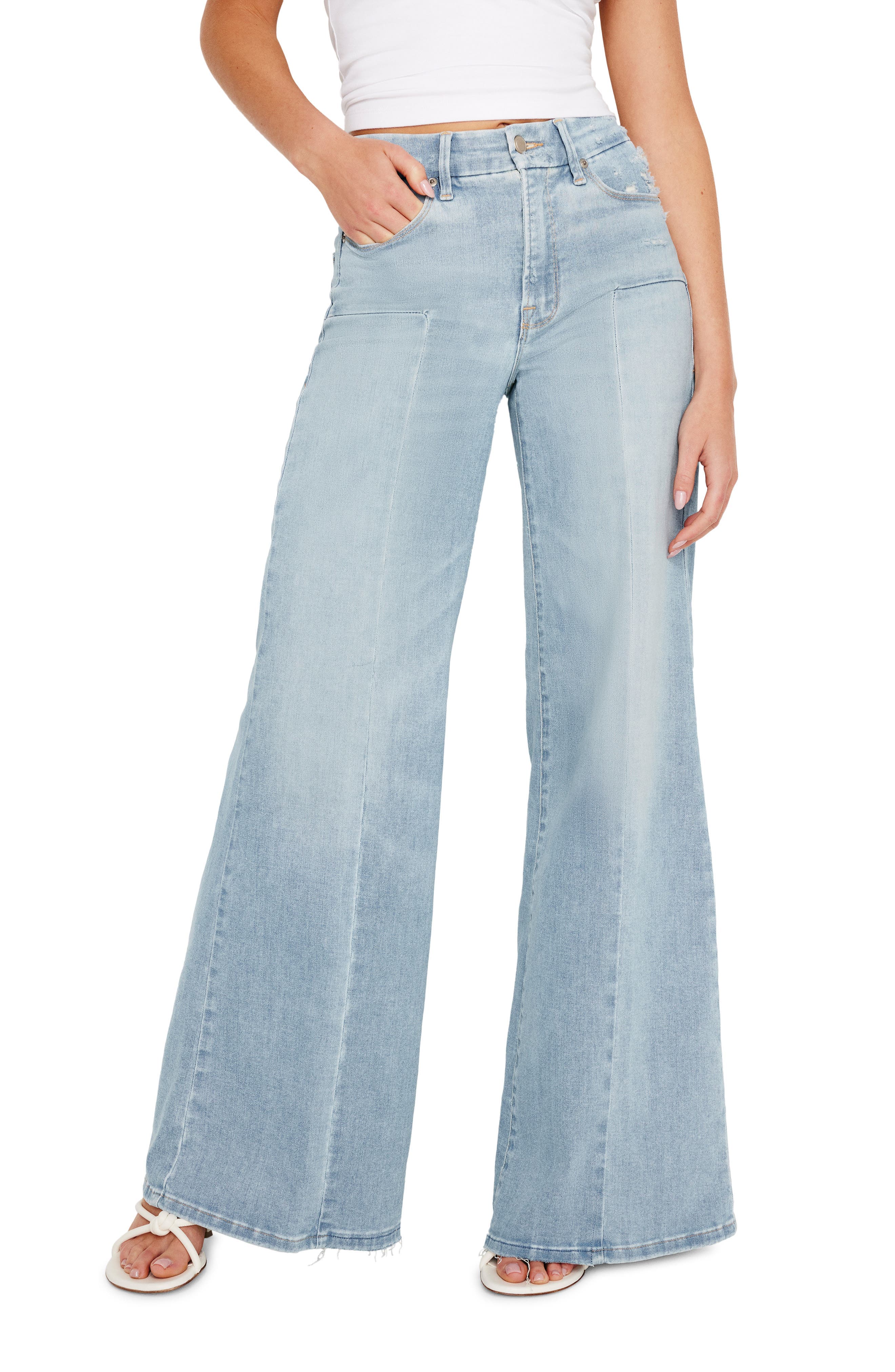 Good Waist Distressed Palazzo Jeans - image 1