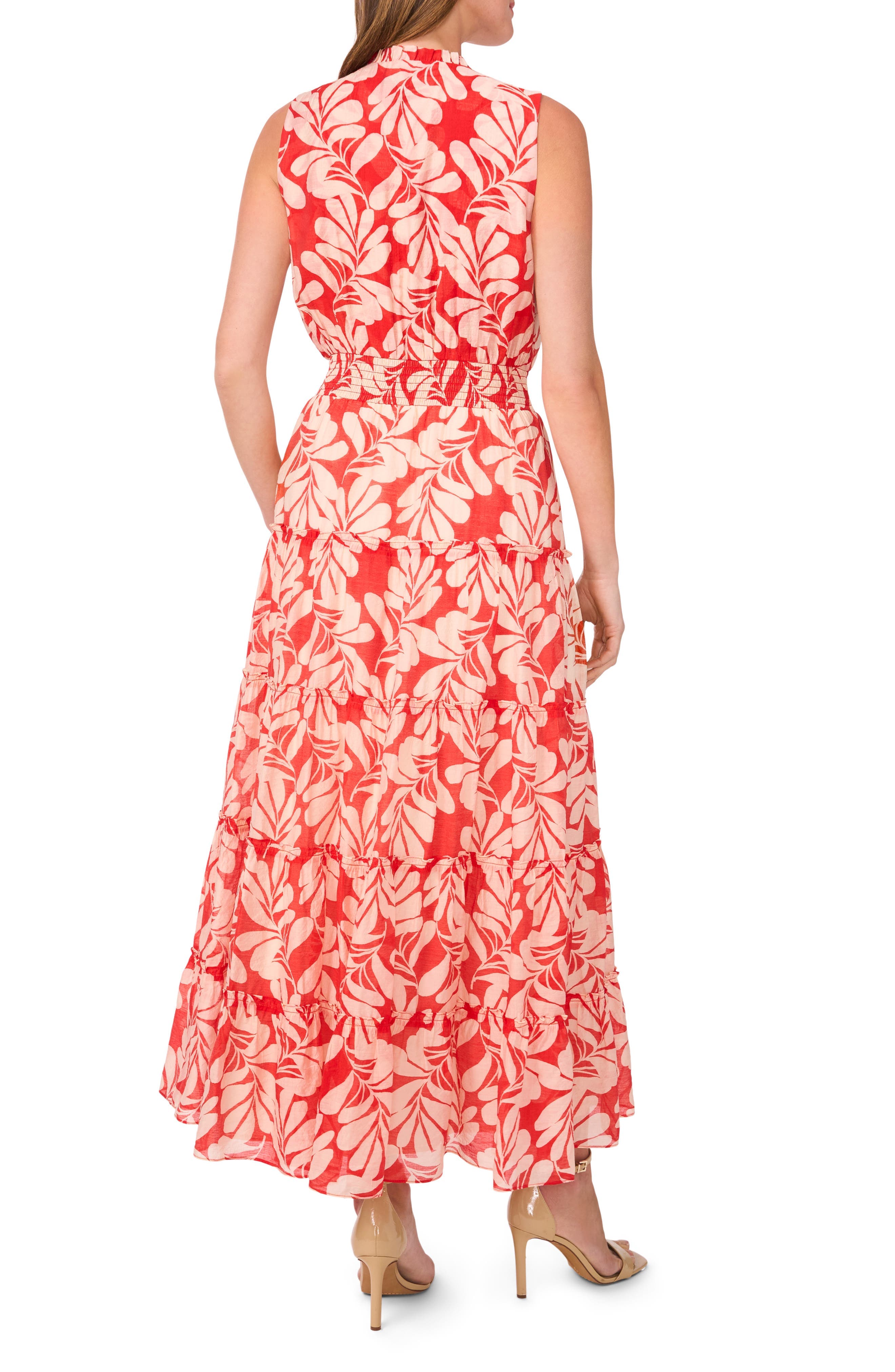 Tie Neck Sleeveless Tiered Maxi Dress - image 2