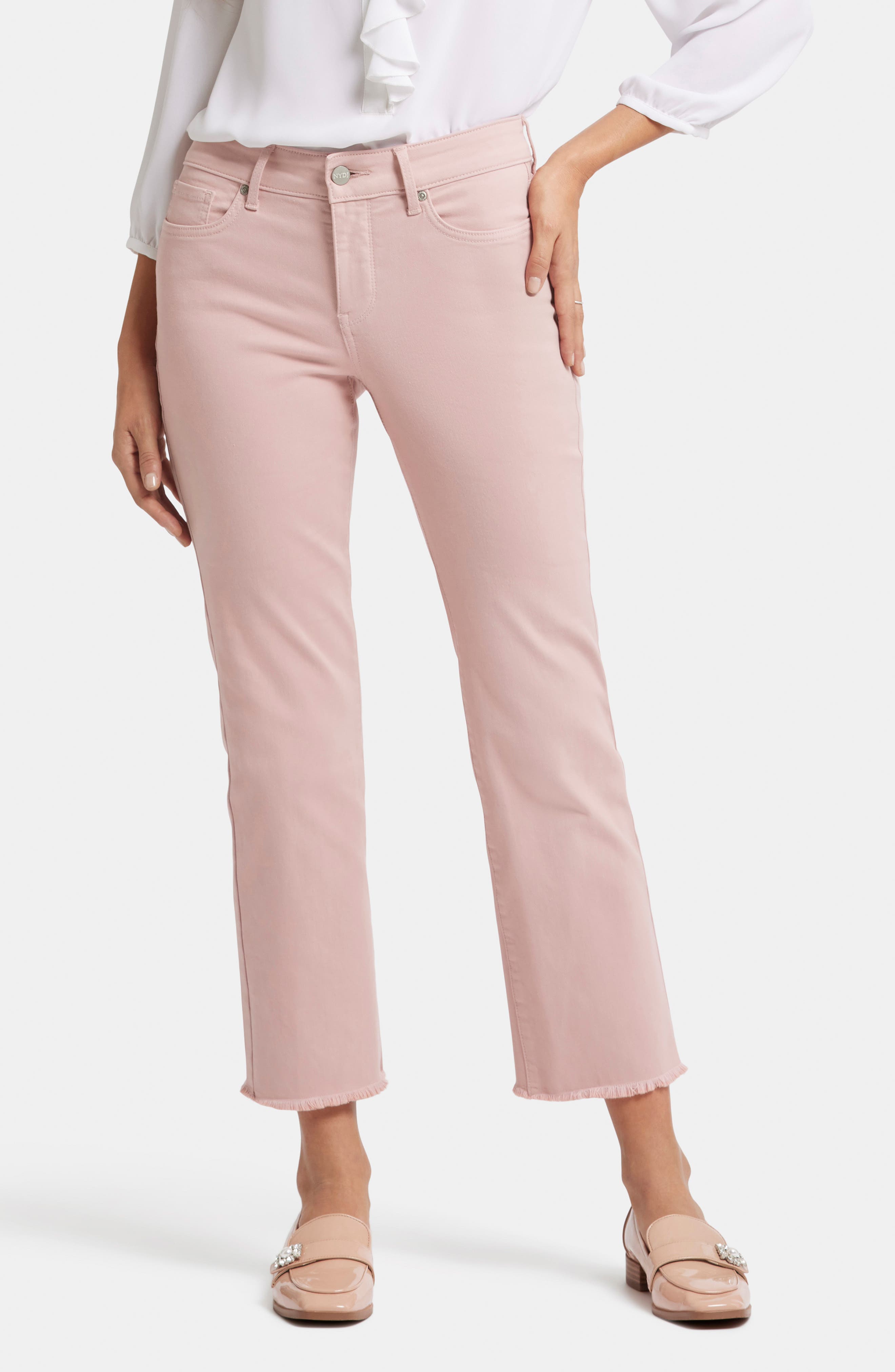 Marilyn Frayed Ankle Straight Leg Jeans - image 1