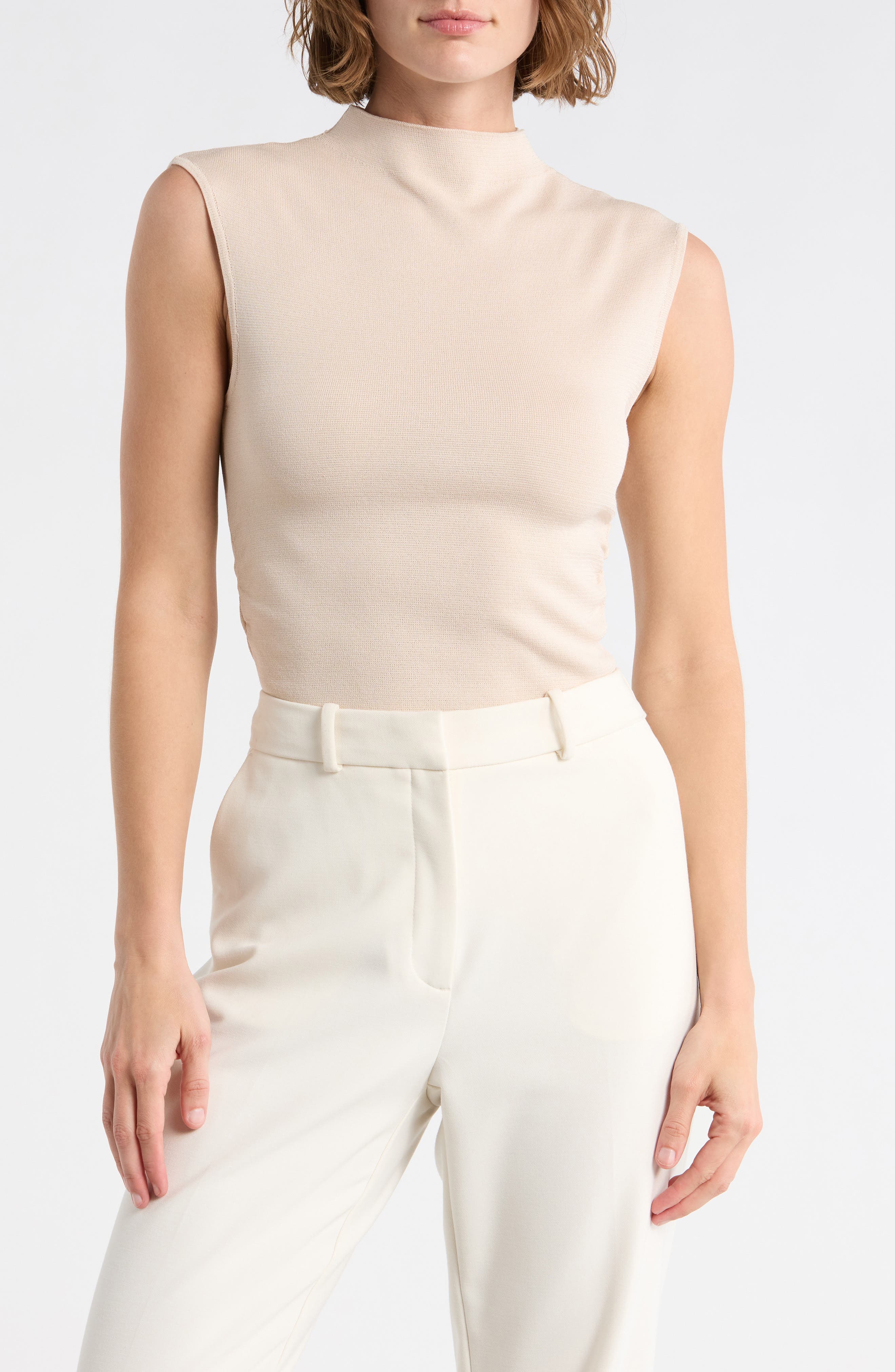 Mock Neck Ruched Tank - image 5