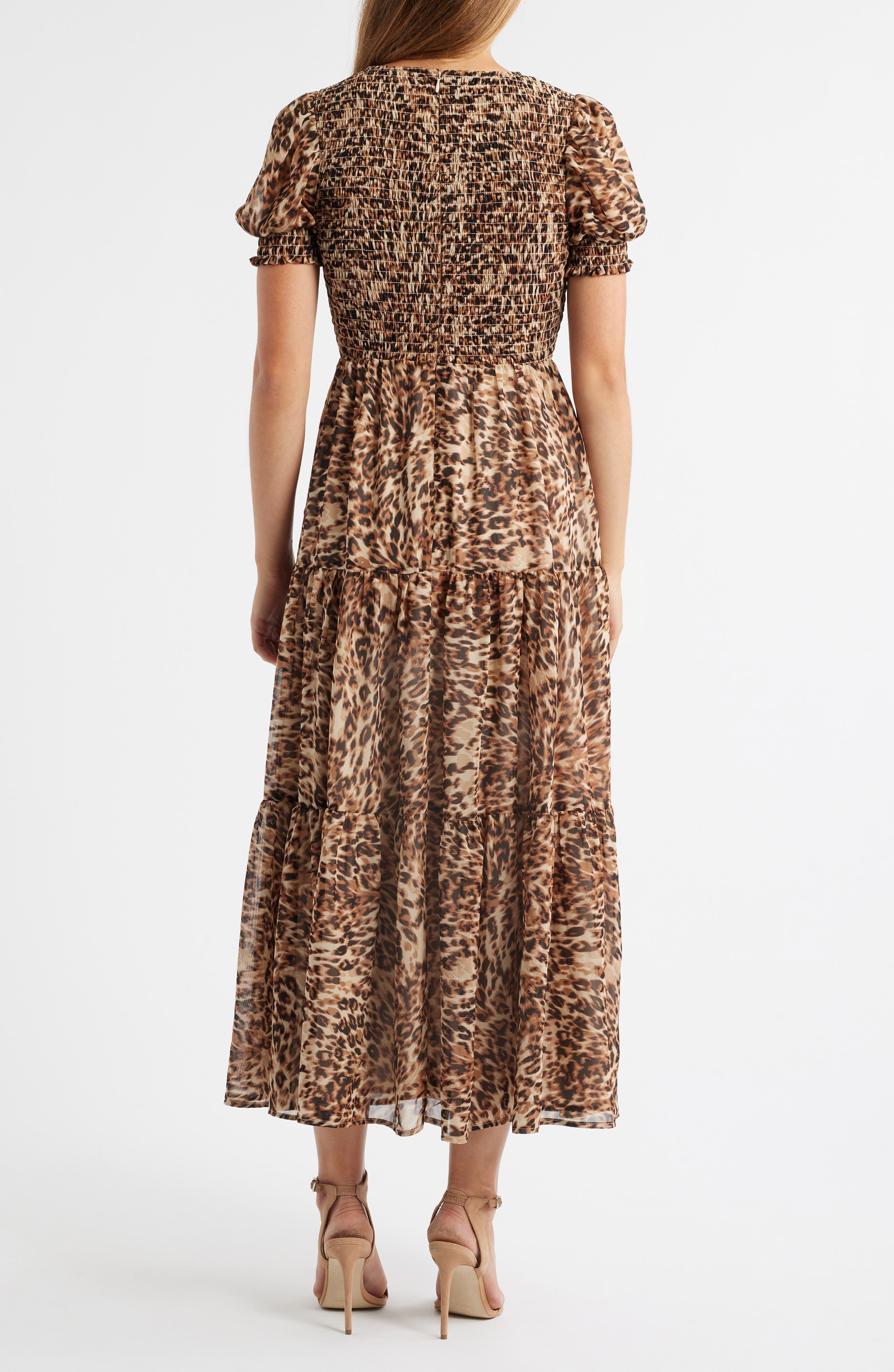 Smocked Puff Sleeve Maxi Dress - image 2