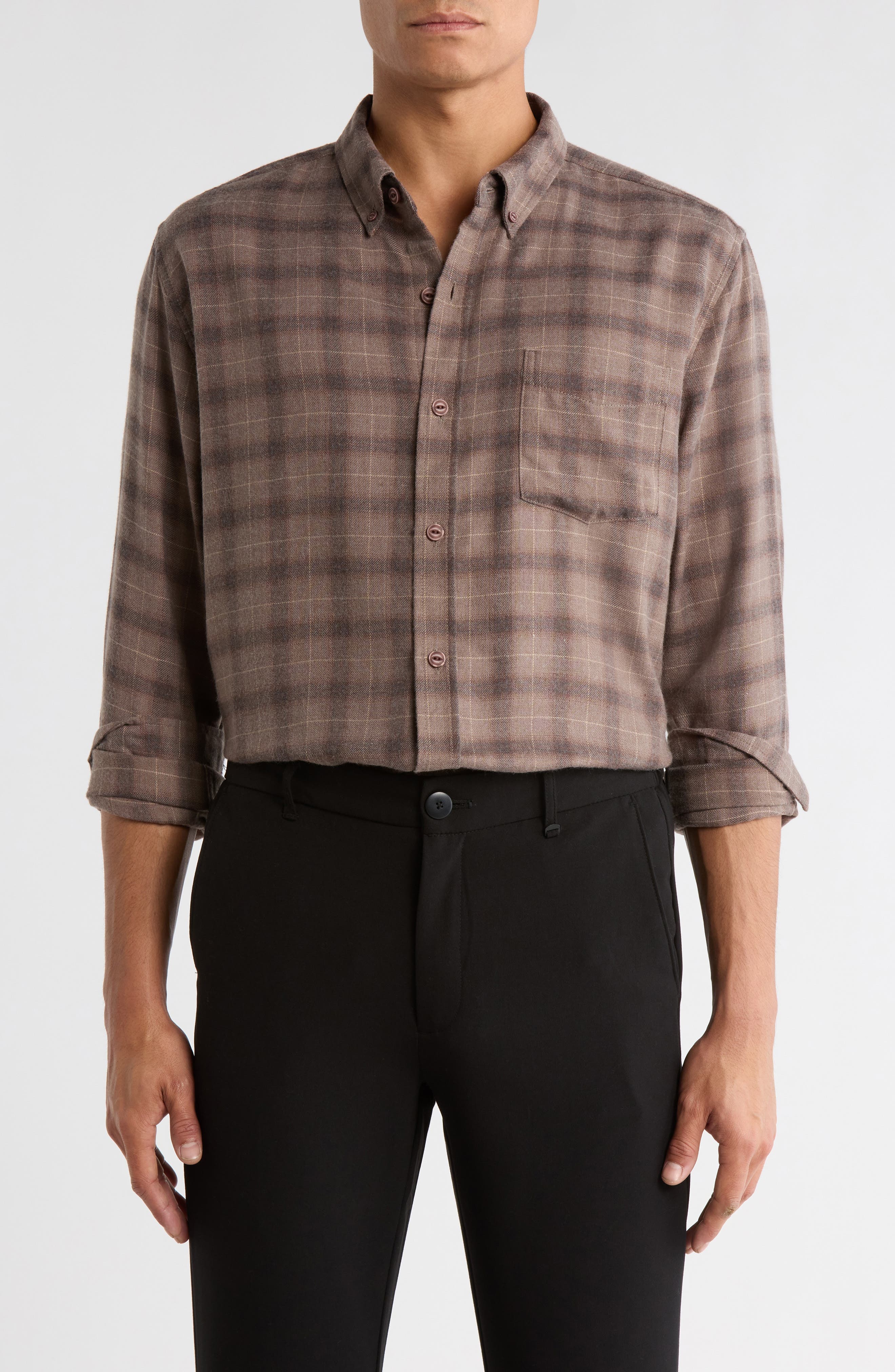 Luxe Plaid Flannel Button-Up Shirt - image 1