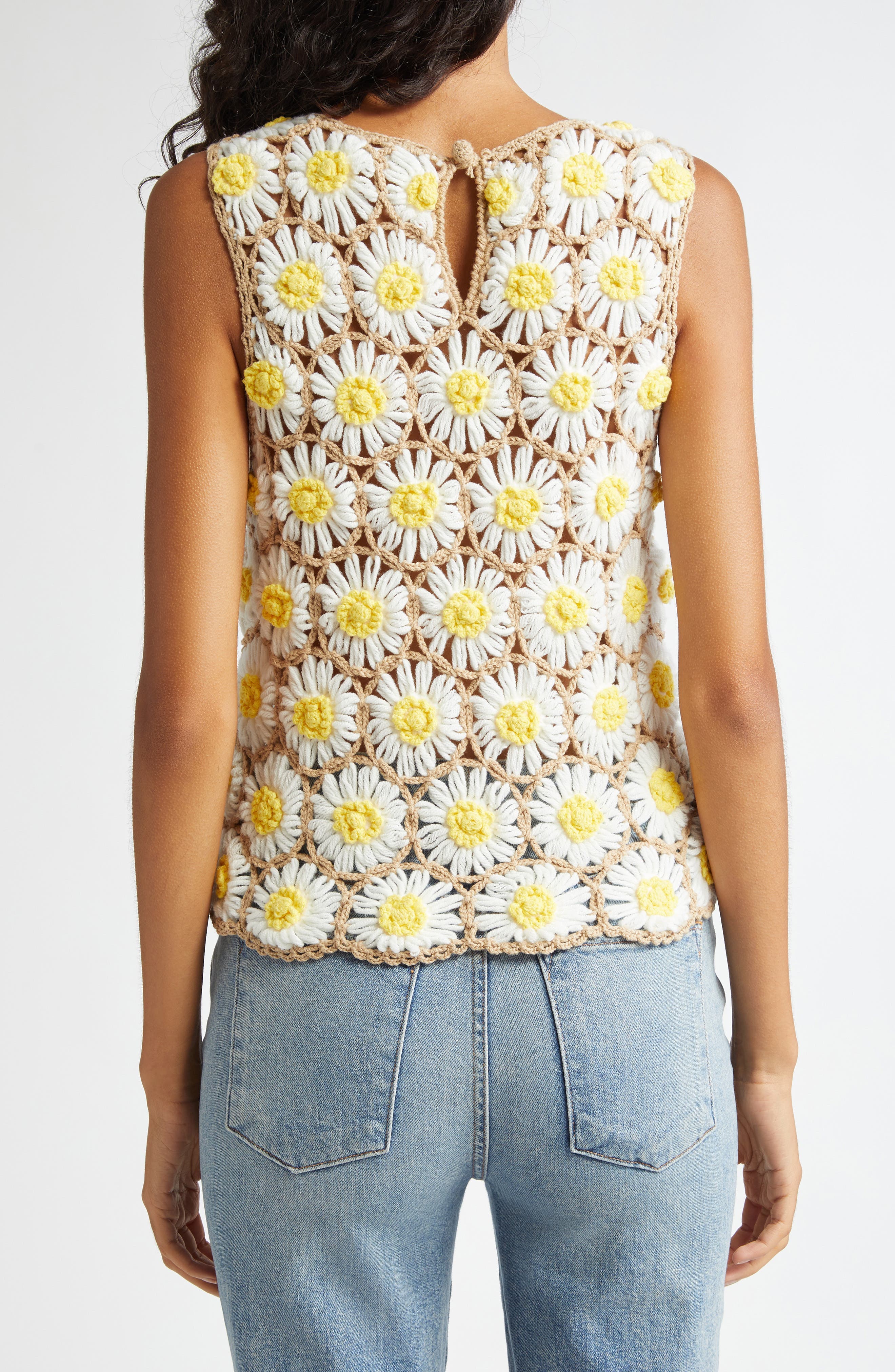 Reva Daisy Crochet Shell Top - image 2