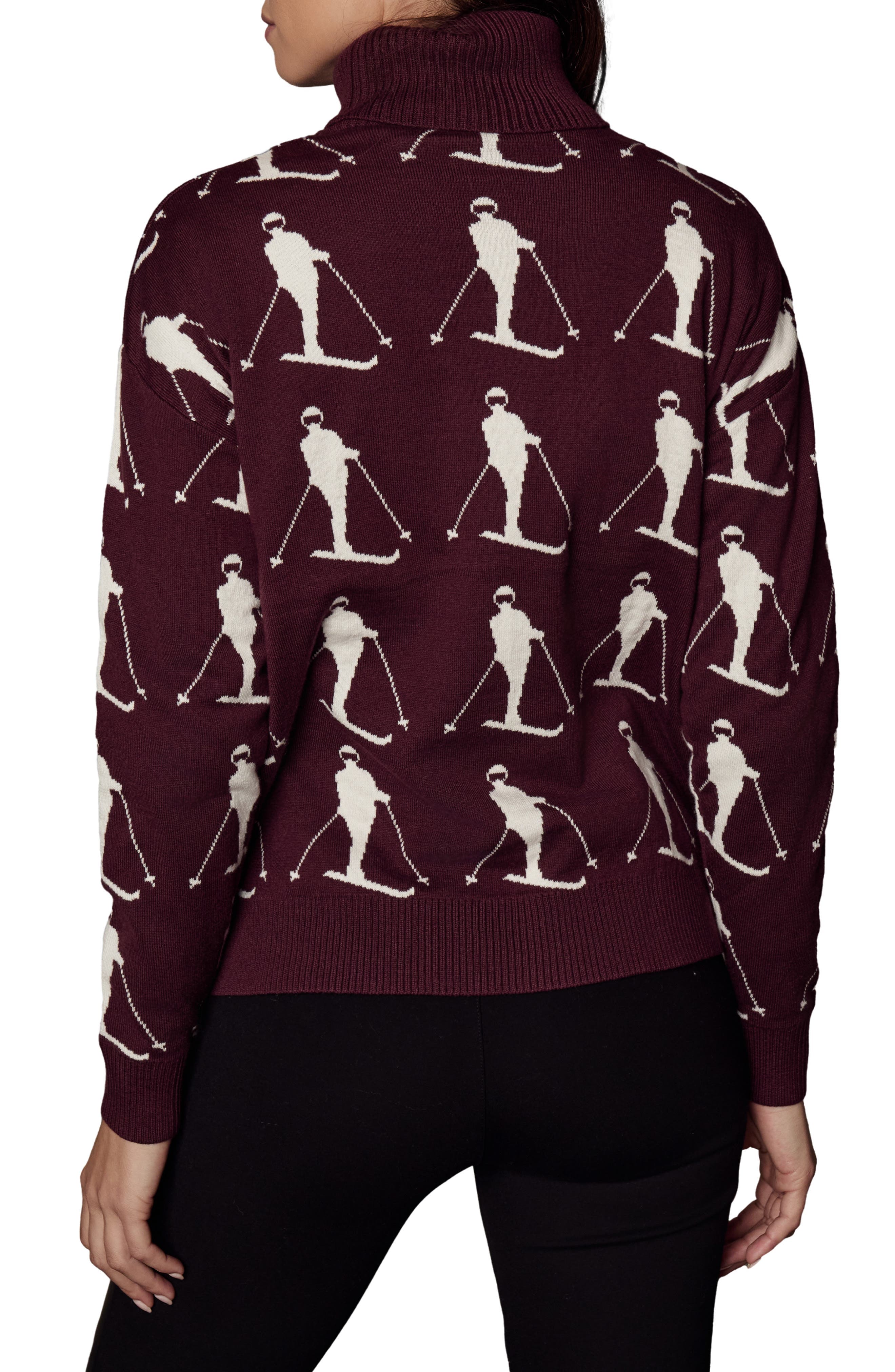 Dani Skier Jacquard Organic Cotton Blend Turtleneck Sweater - image 2