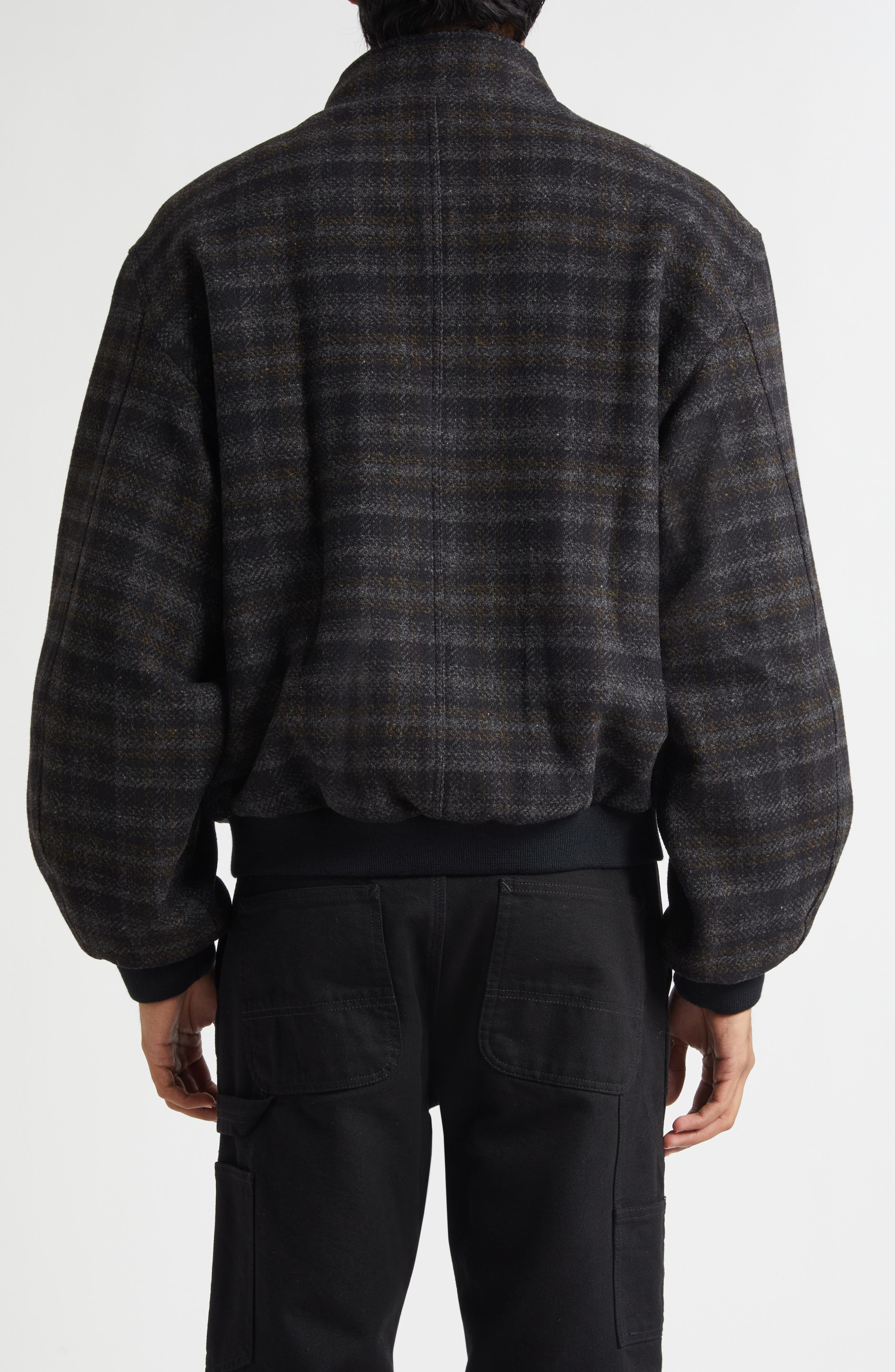 Plaid Wool Blouson Jacket - image 2