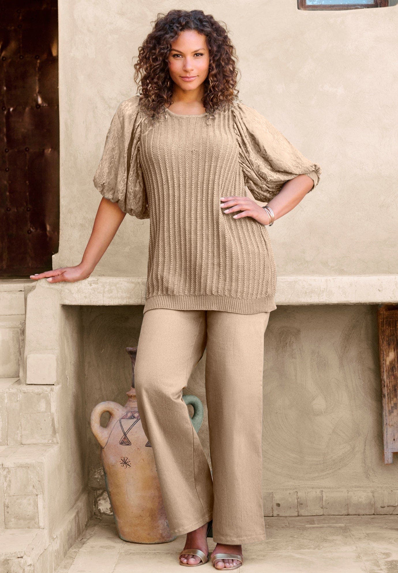 Lace Sleeve Sweater - image 2