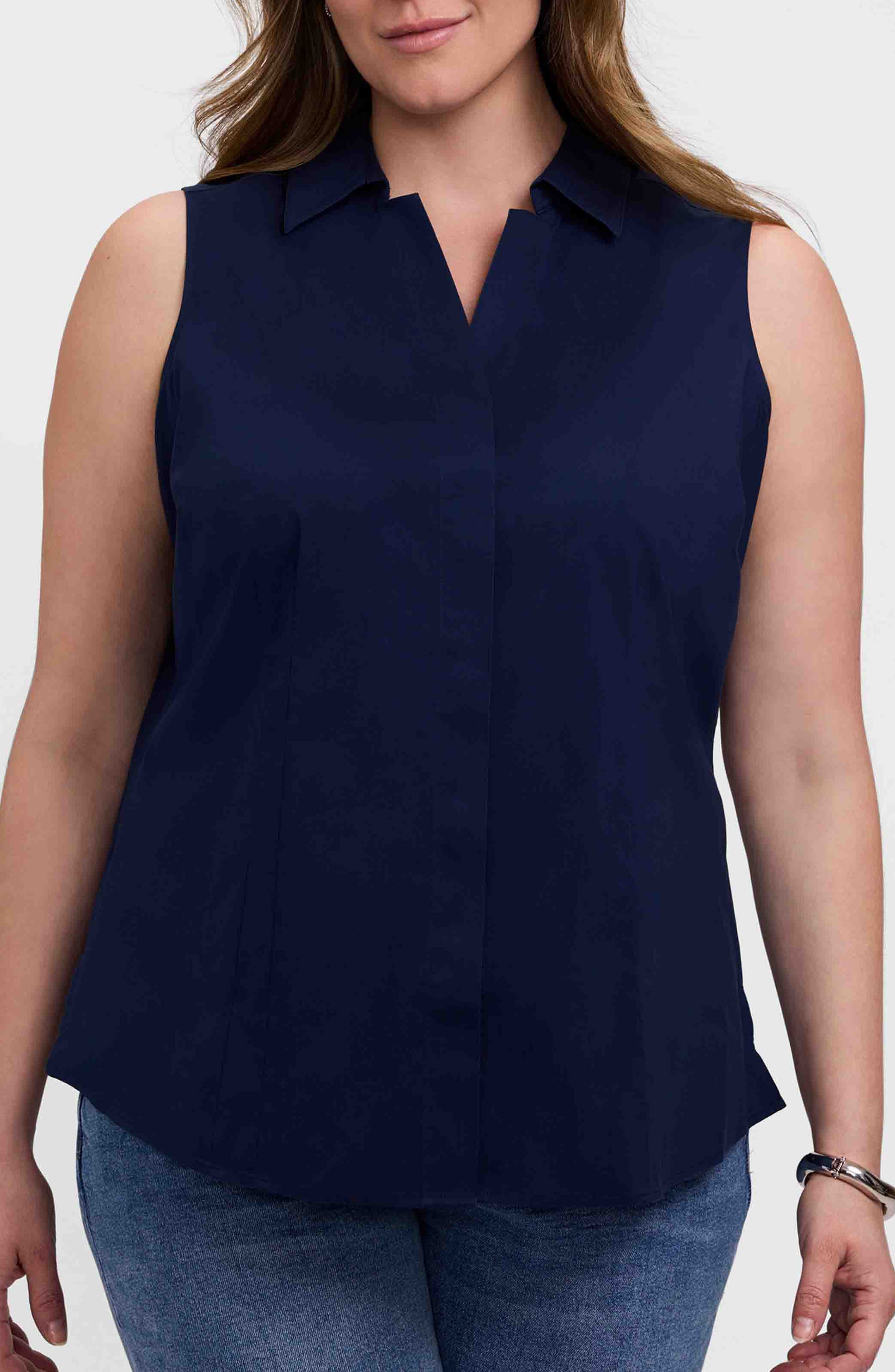 Taylor Non-Iron Sleeveless Button-Up Shirt - image 5