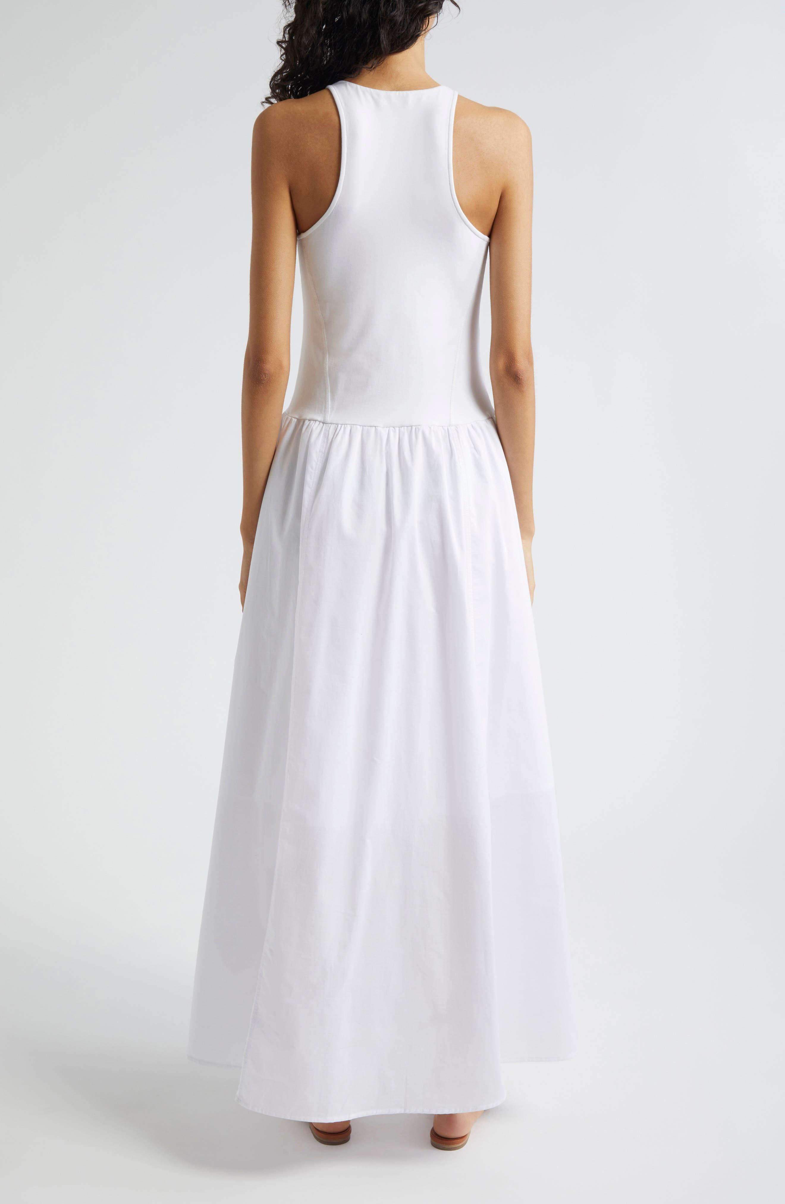 Mixed Media Stretch Pima Cotton Maxi Dress - image 2