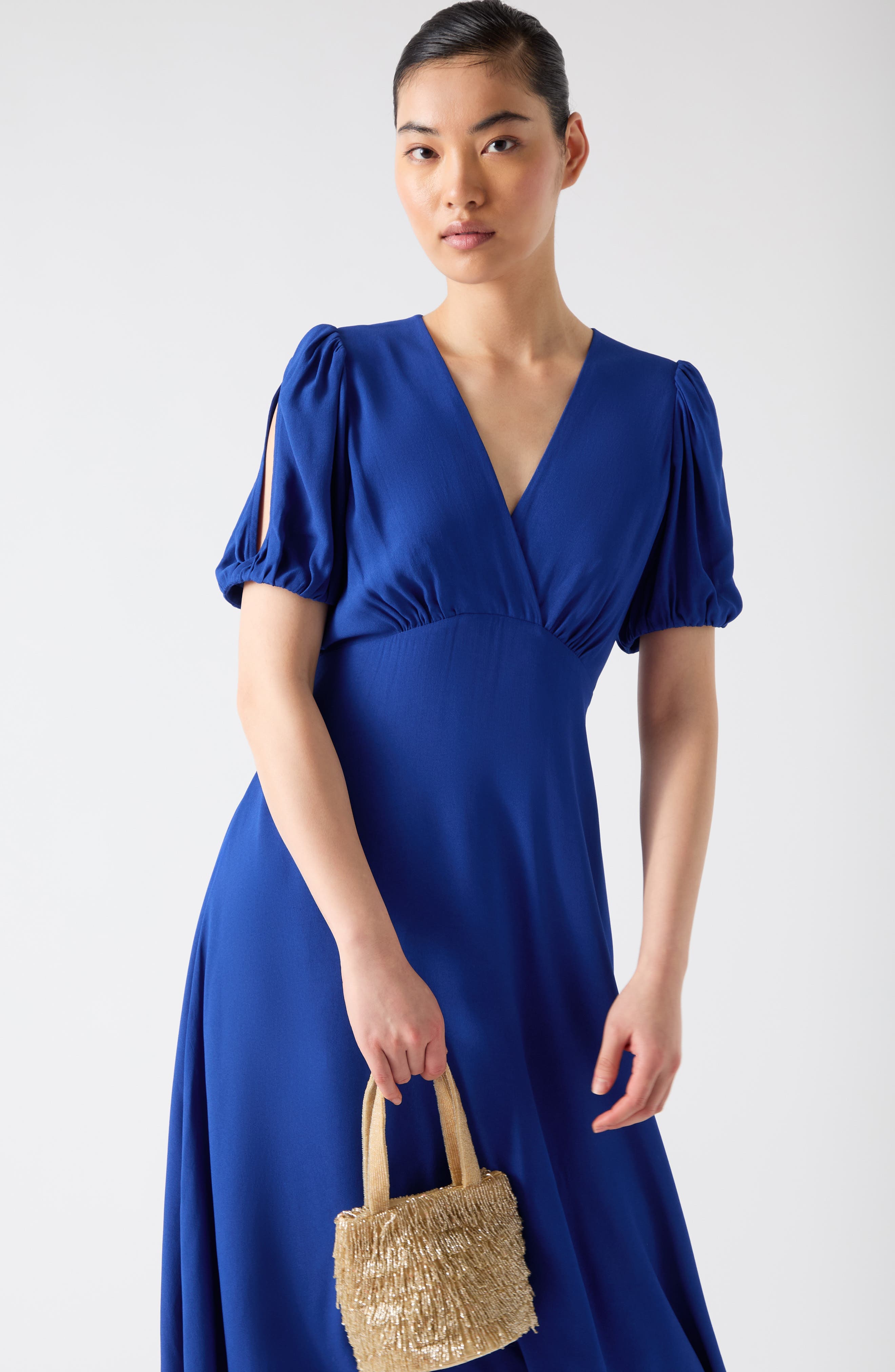 Hermia Short Sleeve Empire Waist Flared Dress - image 2