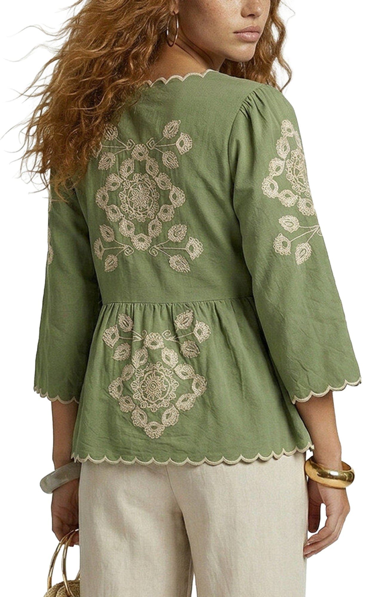 Aubrey V-Neck Embroidered Blouse - image 2