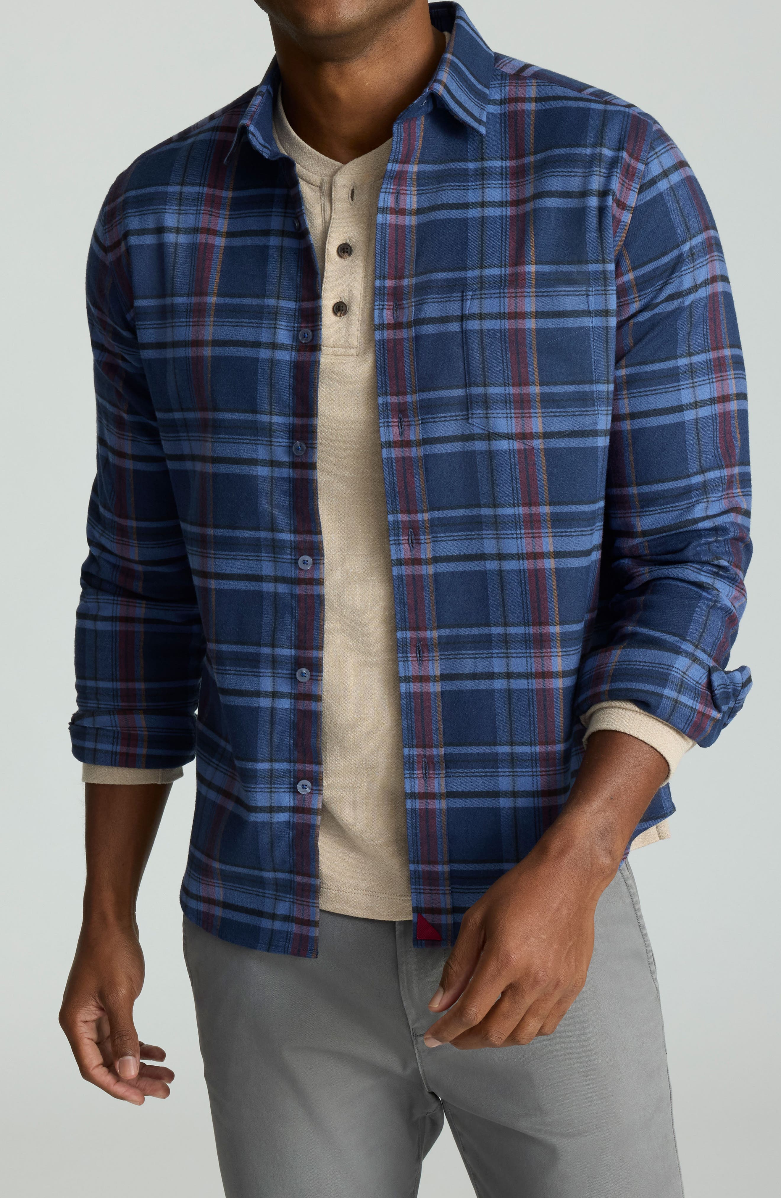 Blanchard Plaid Performance Flannel Button-Up Shirt - image 1