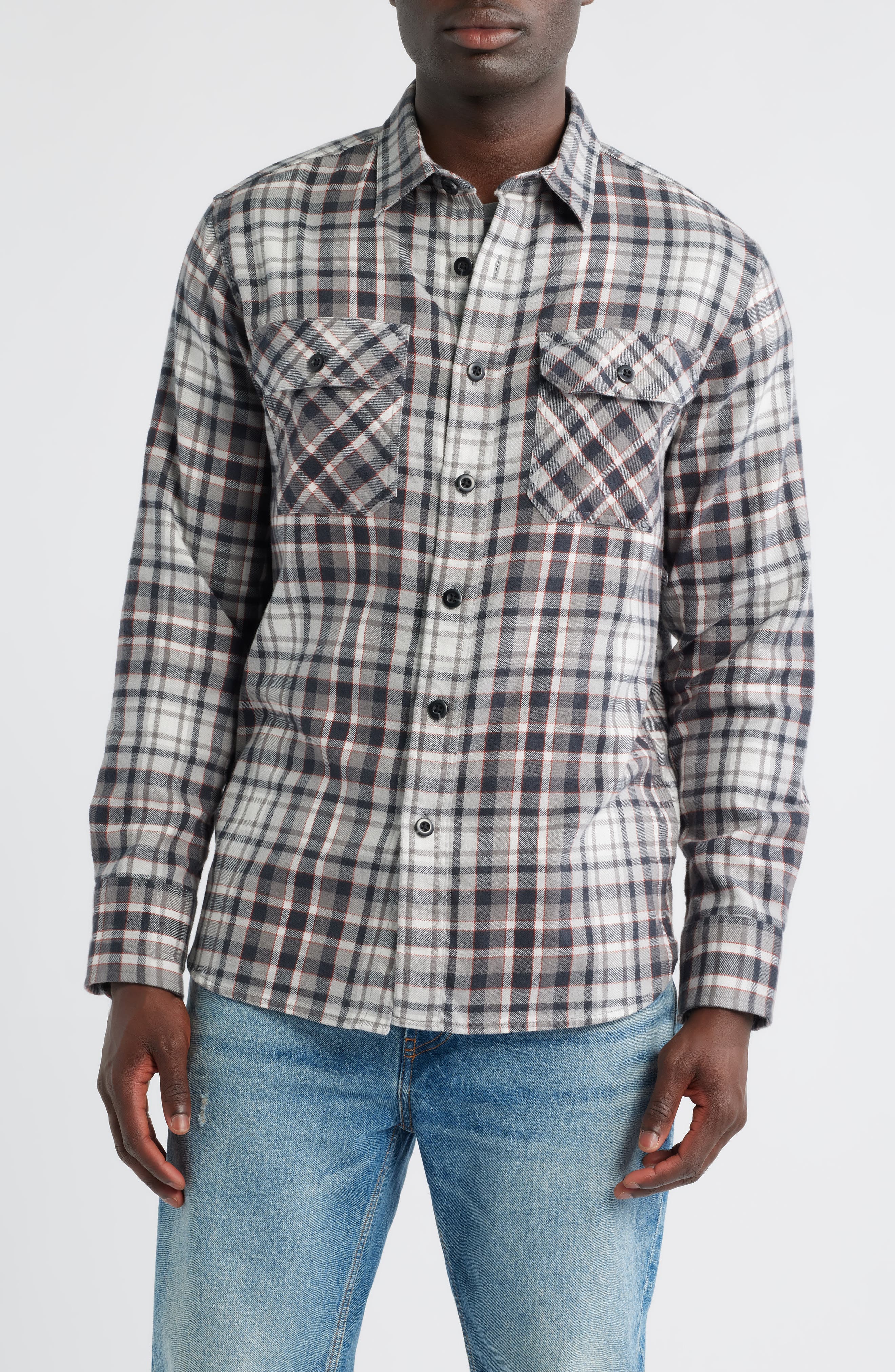 Burnside Plaid Flannel Button-Up Shirt - image 2