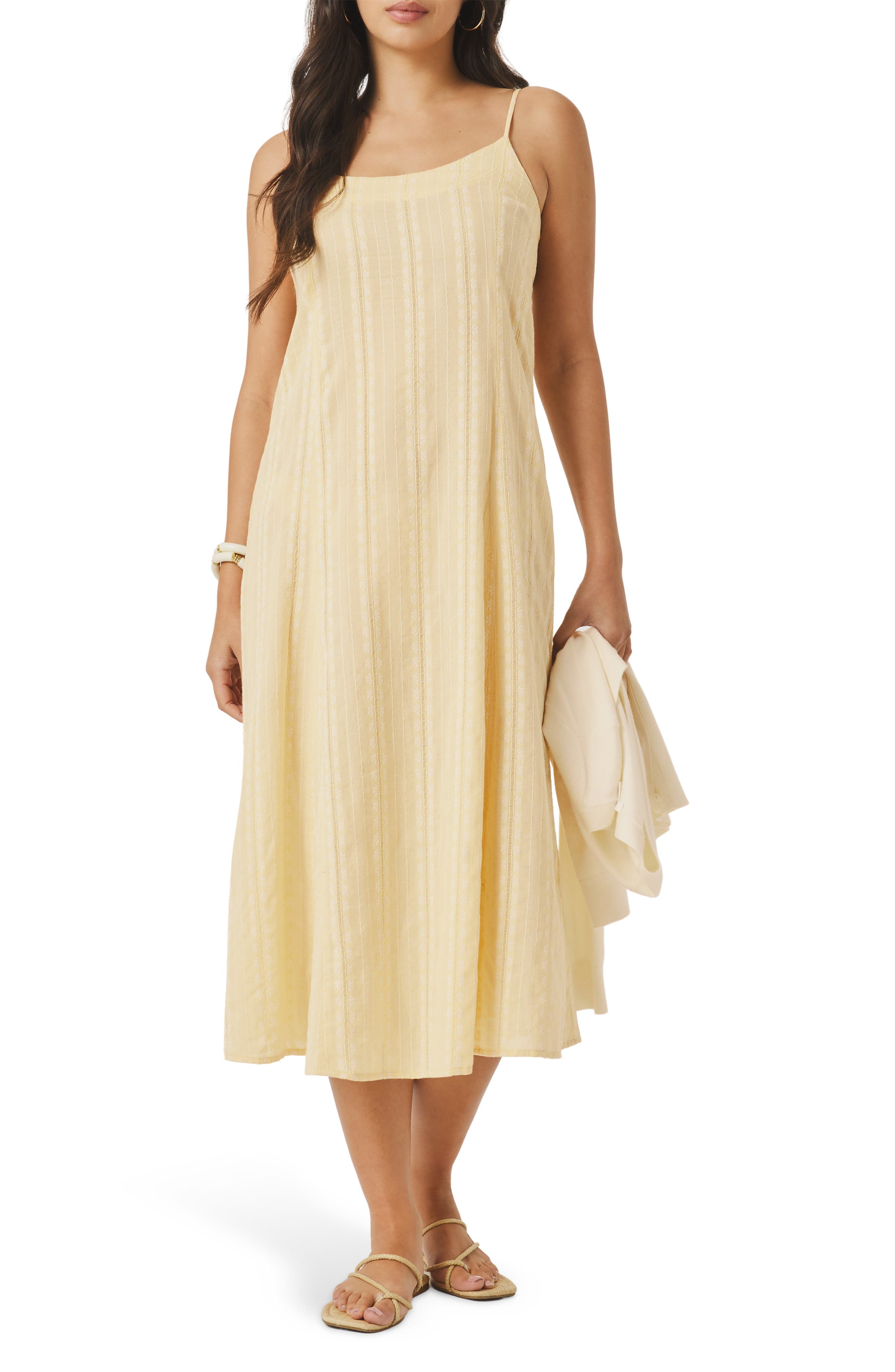 Meadow Embroidered Cotton Midi Sundress - image 1