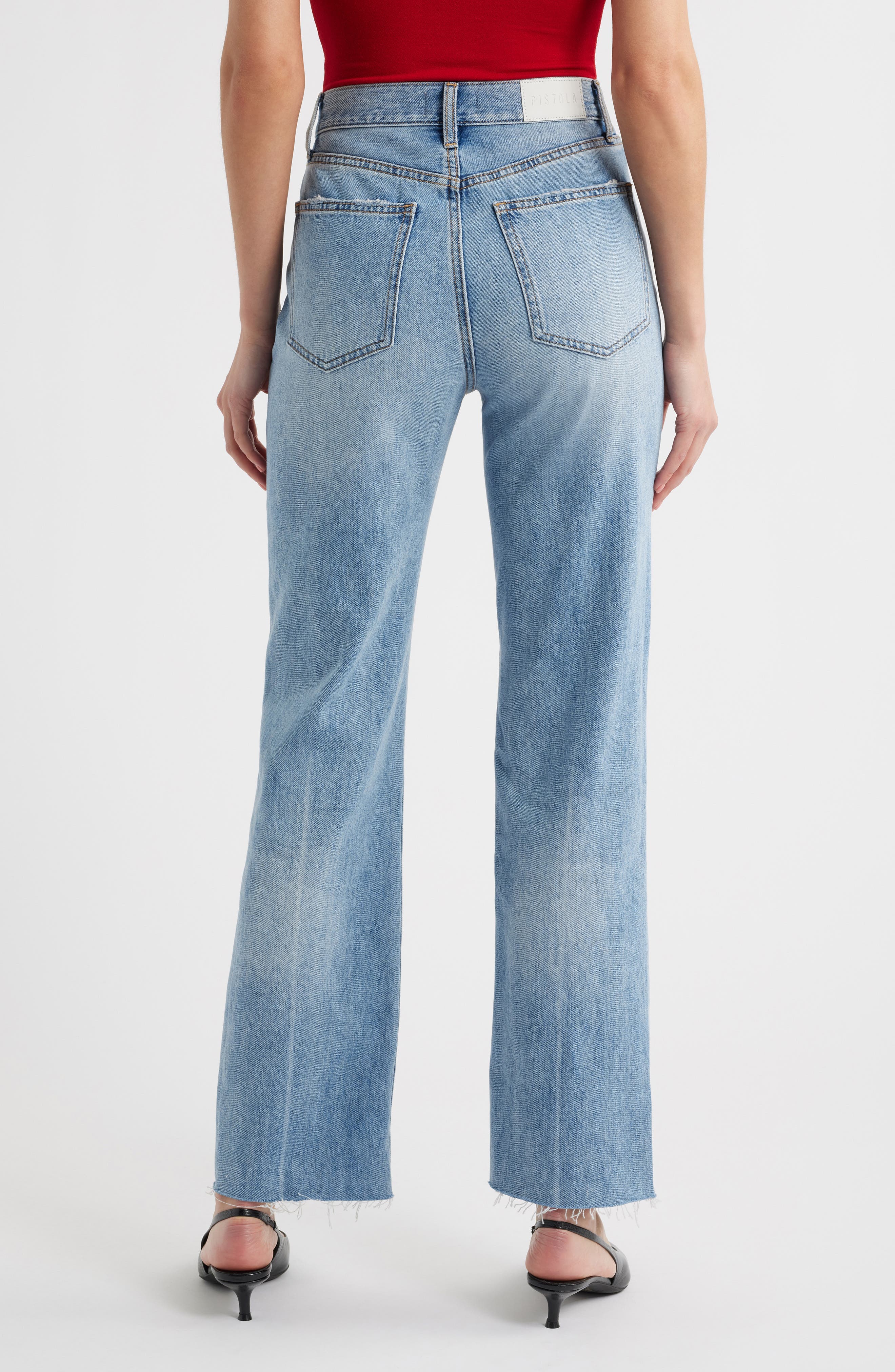 Cassie Raw Hem Super High Waist Straight Leg Jeans - image 2