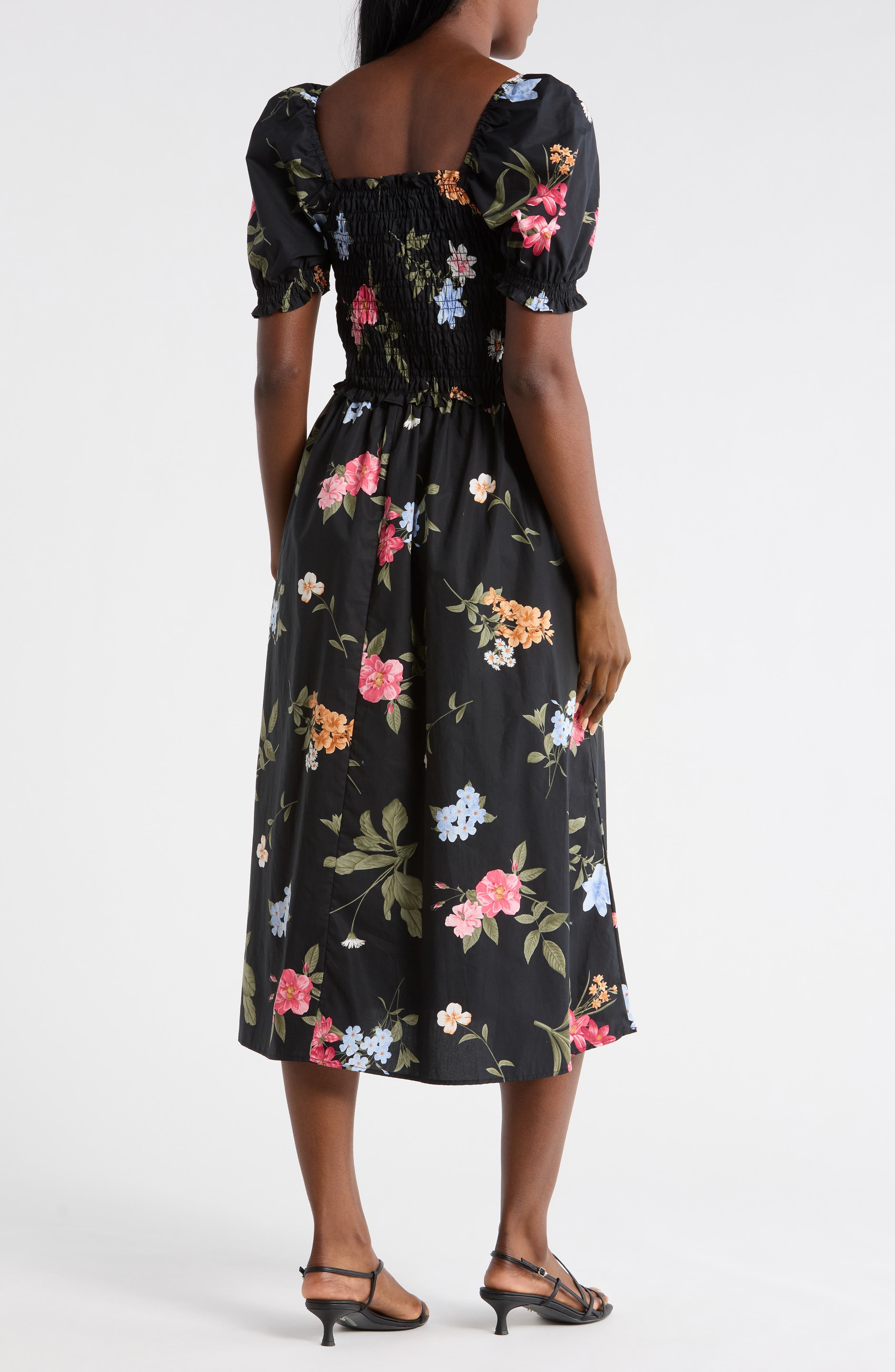 Square Neck Poplin Midi Dress - image 2