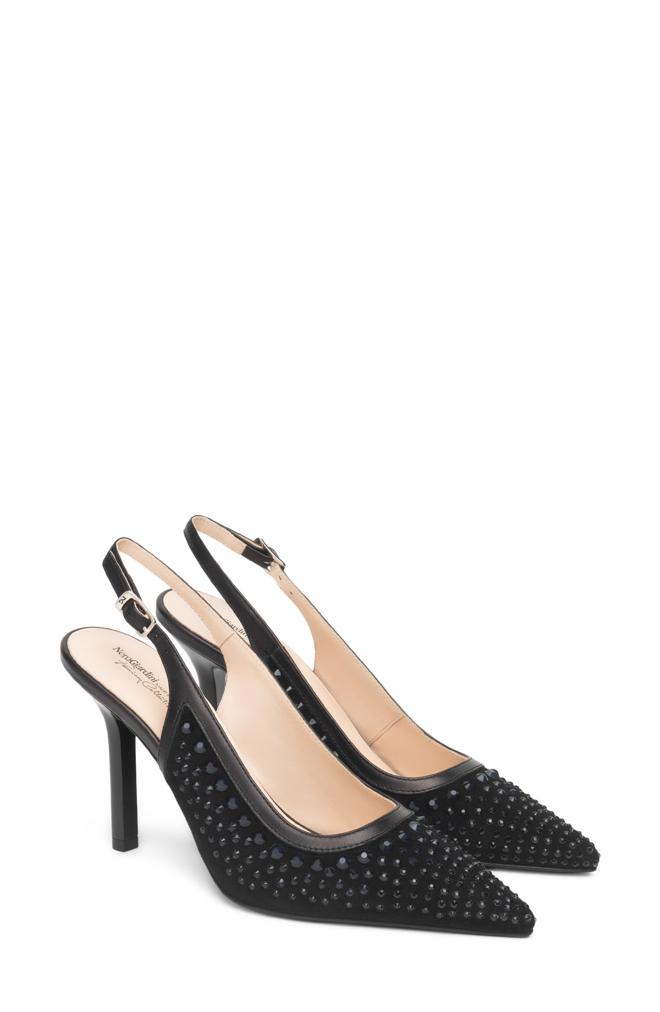 Embellished Slingback Pointed Toe Pump - image 1