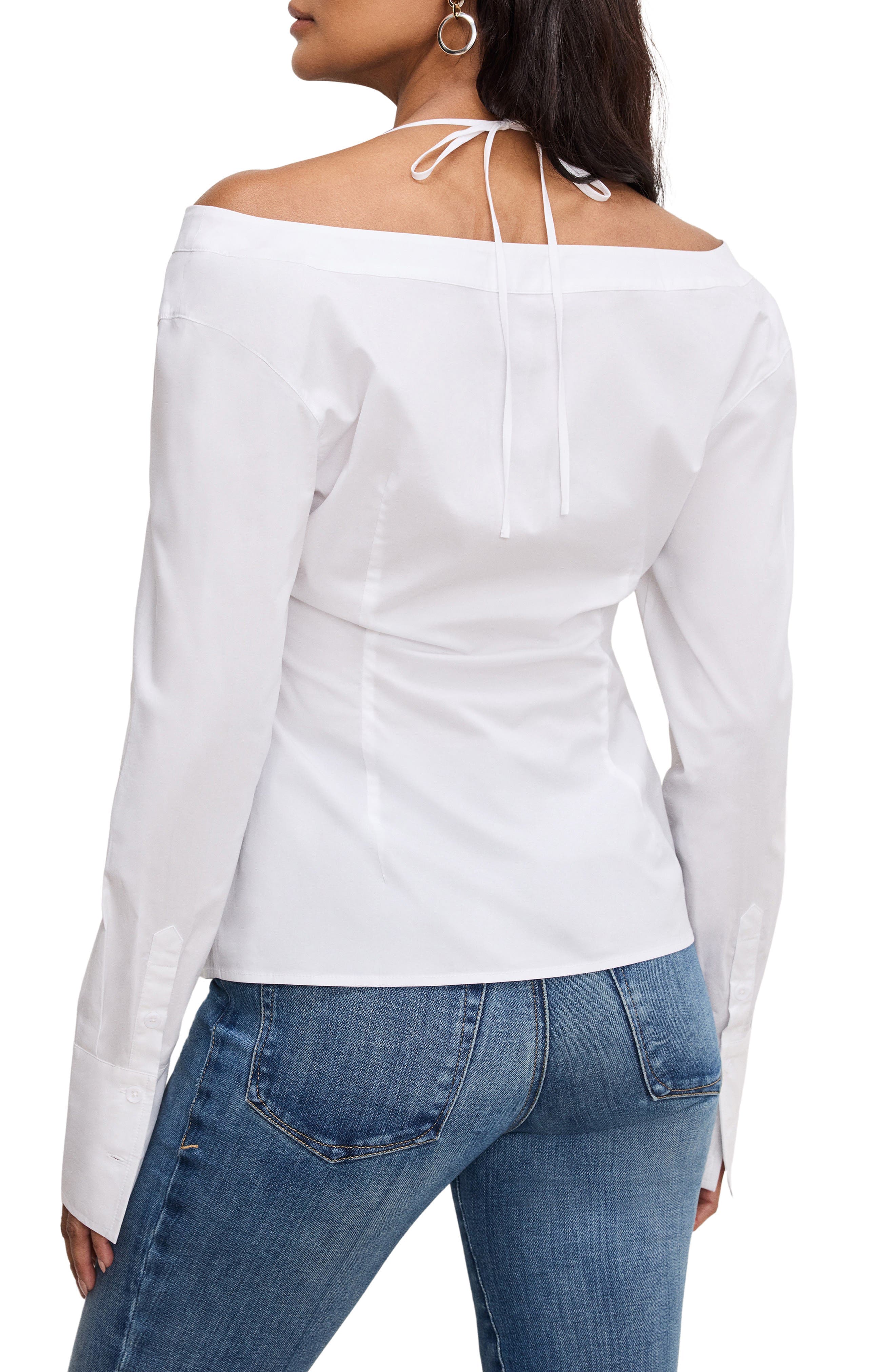 Poplin Off the Shoulder Top - image 3