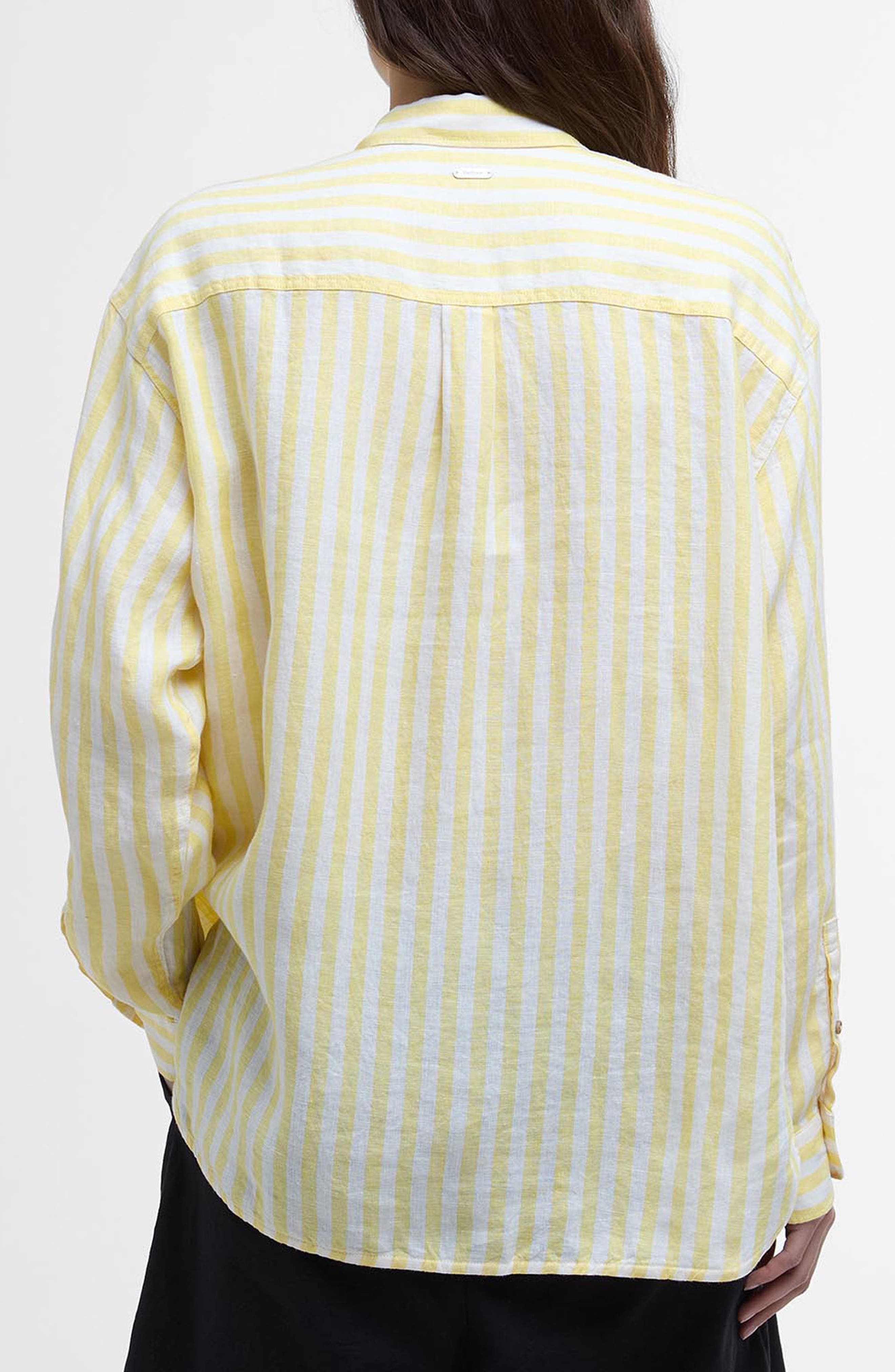 Annie Stripe Linen Button-Up Shirt - image 2