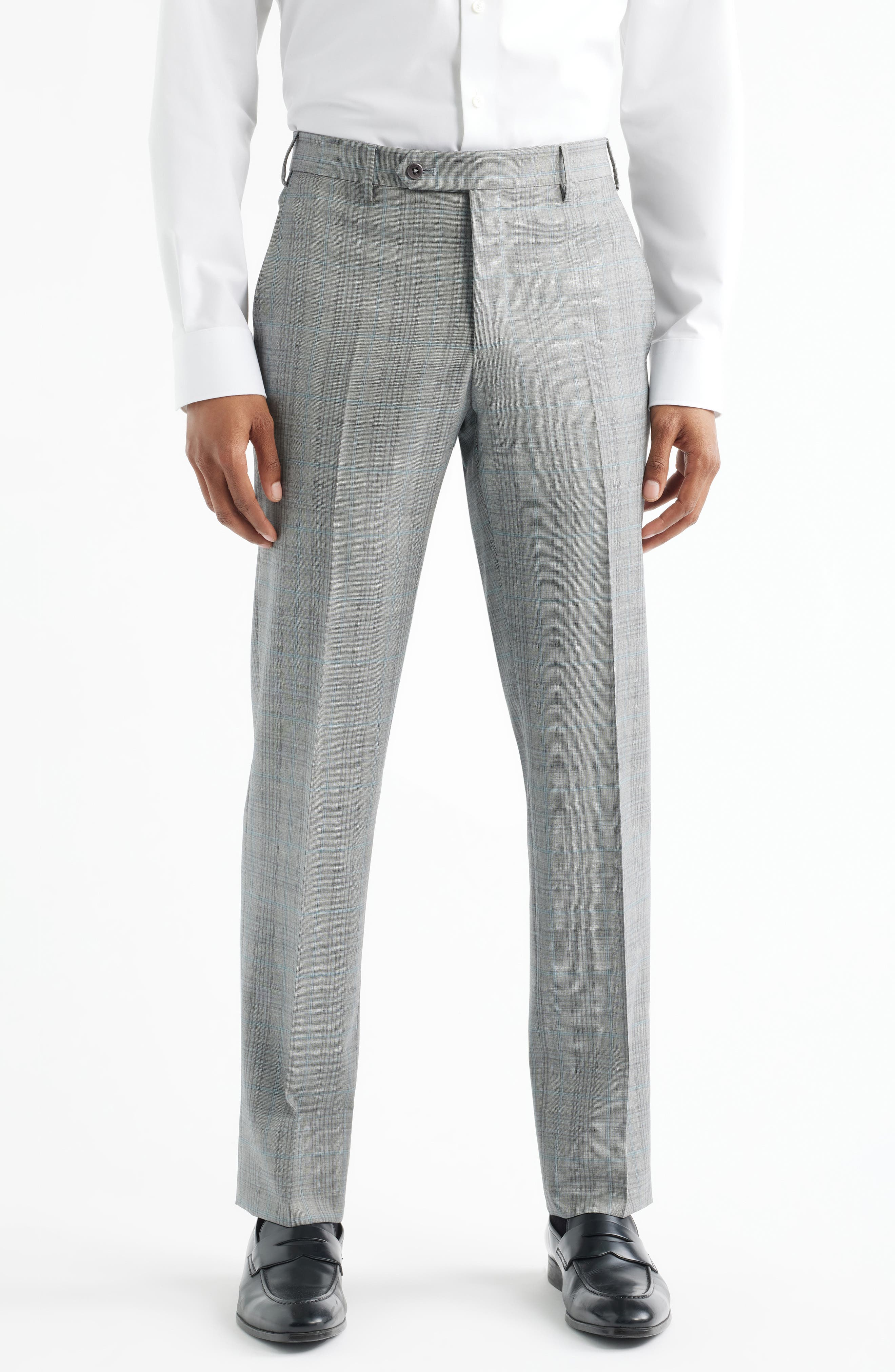 Parker Flat Front Plaid Wool Dress Pants - image 1