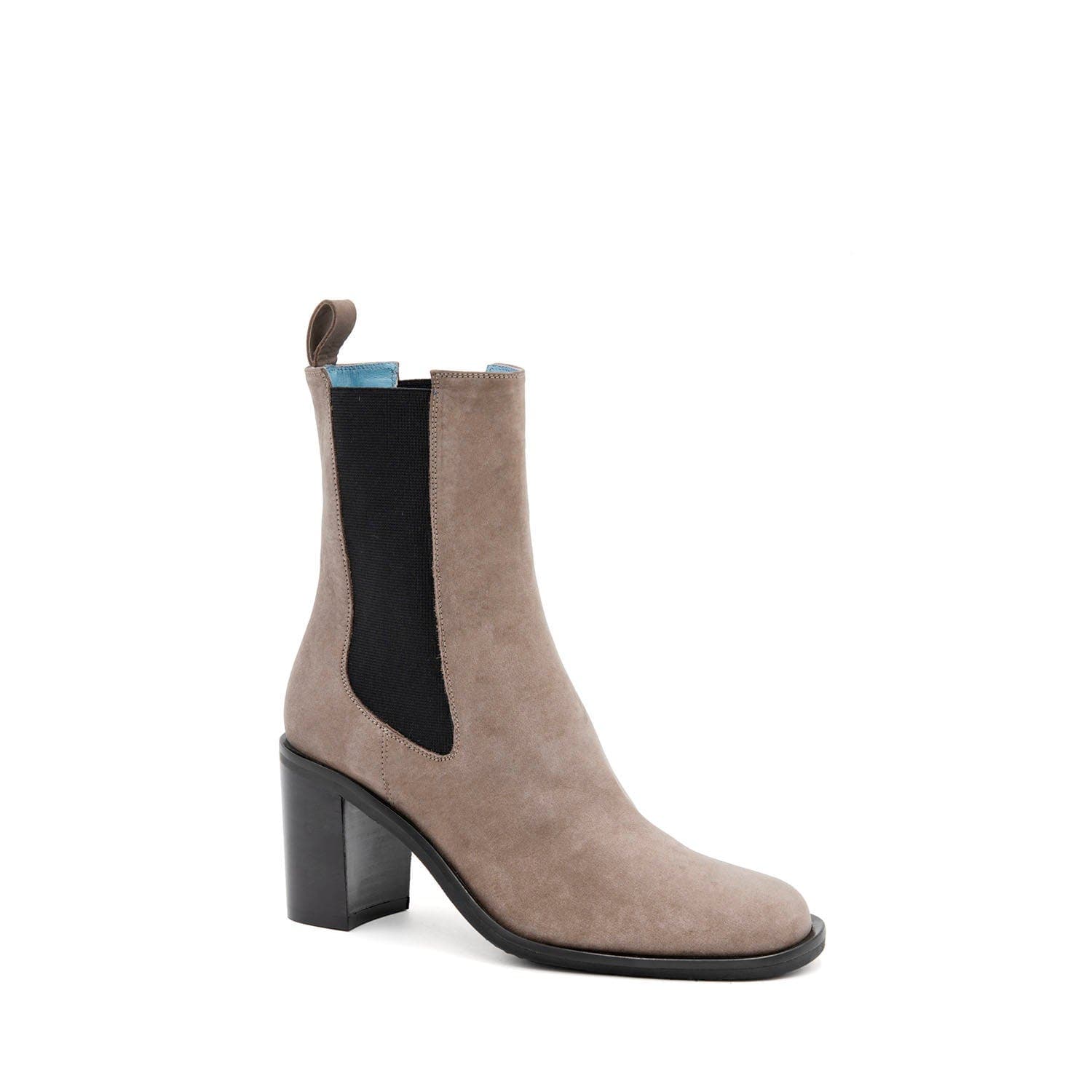 Petalo Double Gored Bootie - Beige Italian Nabuk 25 in Block Heel - image 1