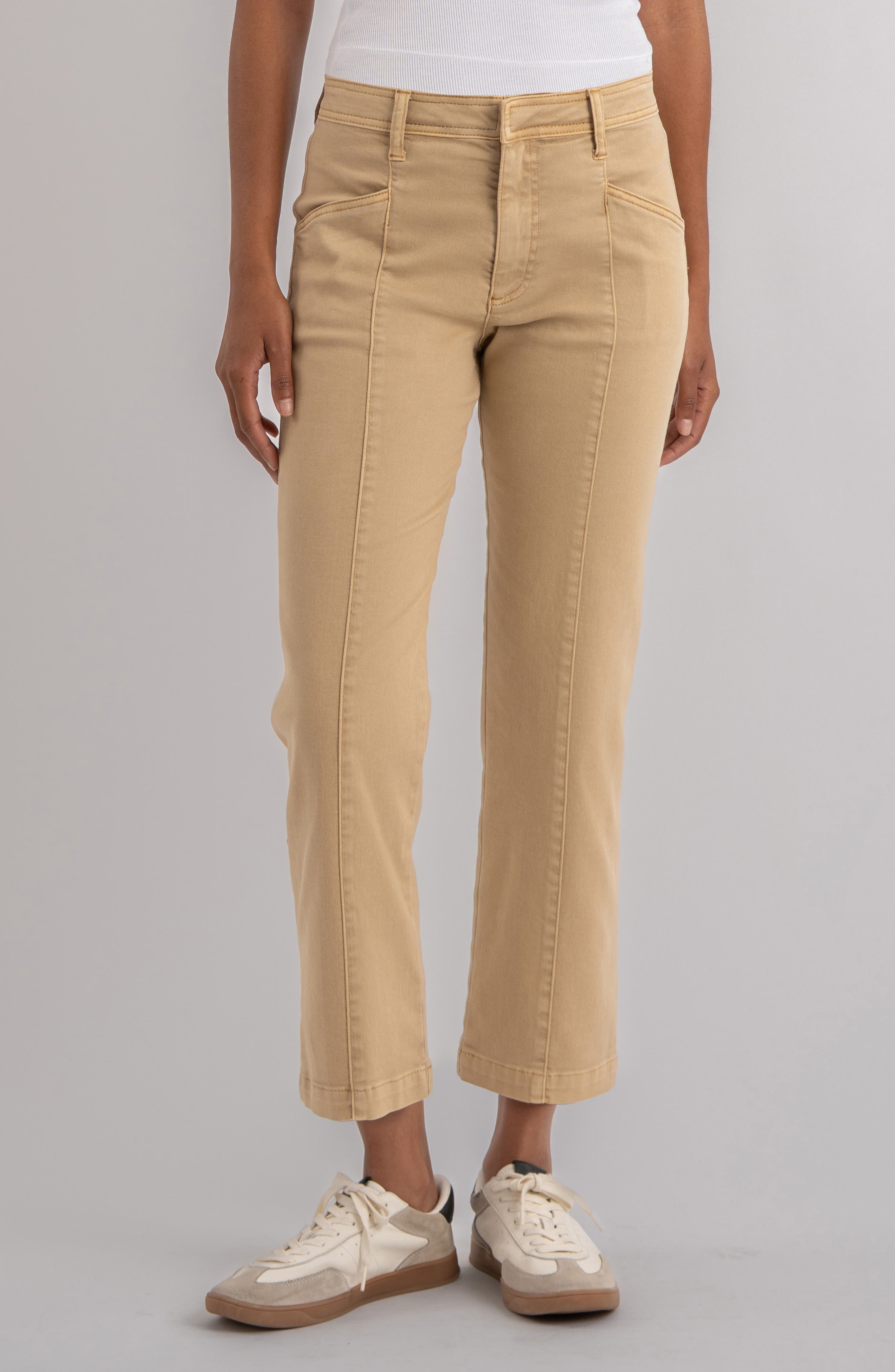 Camry Seamed High Waist Crop Straight Leg Pants - image 1